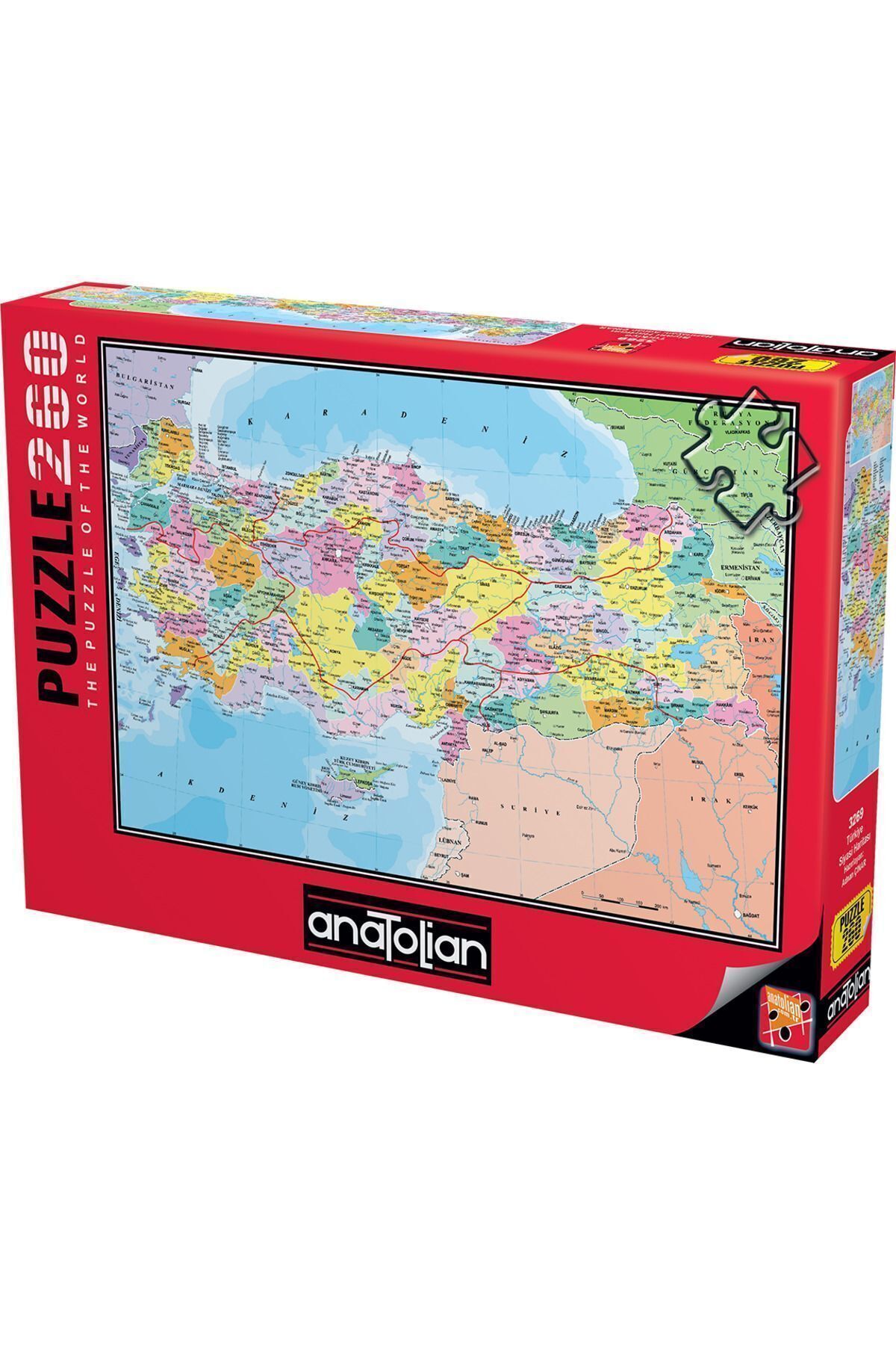Anatolian Puzzle 260 Parçalık Puzzle / Türkiye Siyasi Haritası - Kod:3269