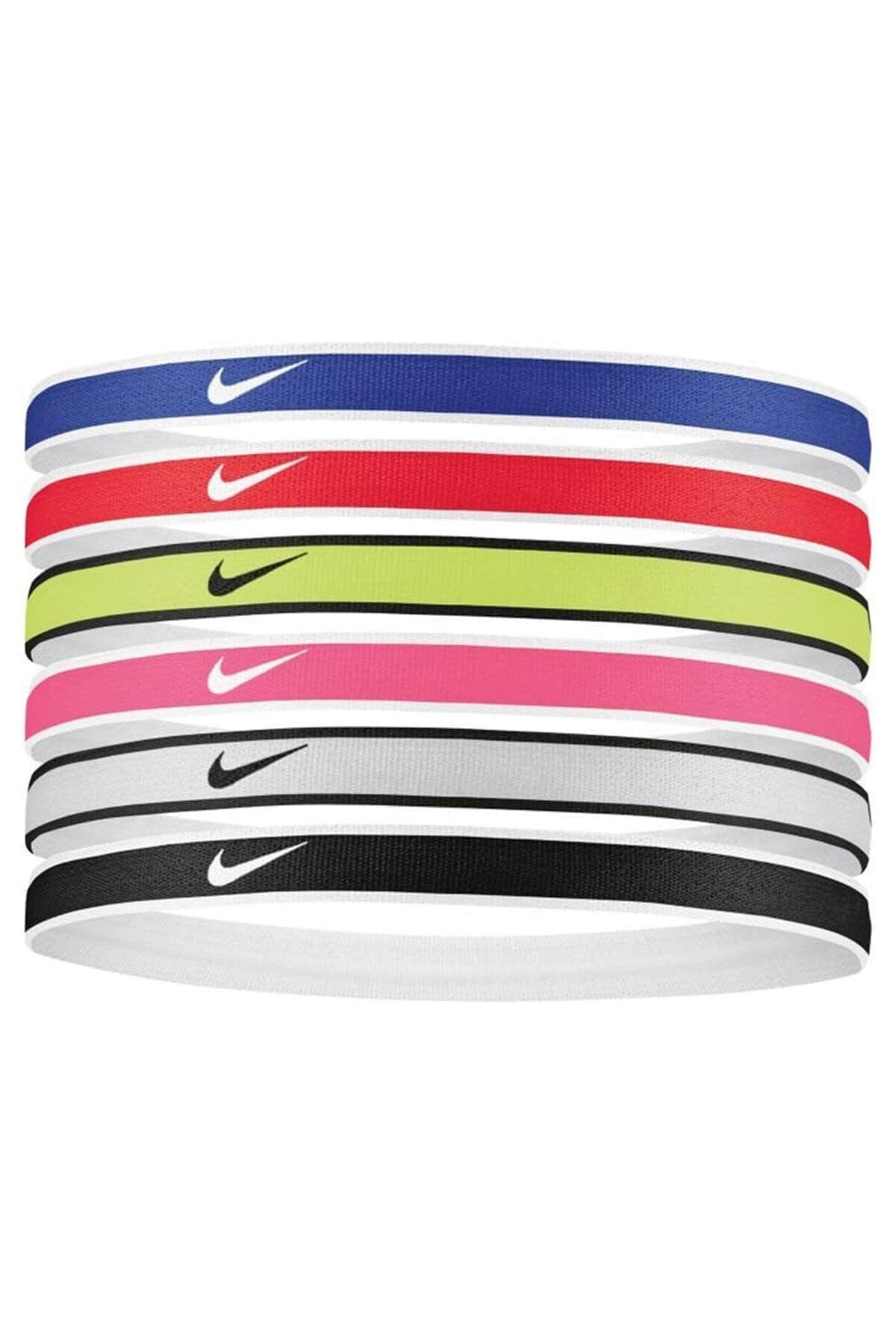 Nike Swoosh Sport Headbands 6 Pk Unisex Saç Bandı N.100.2021.655.os-kırmızı
