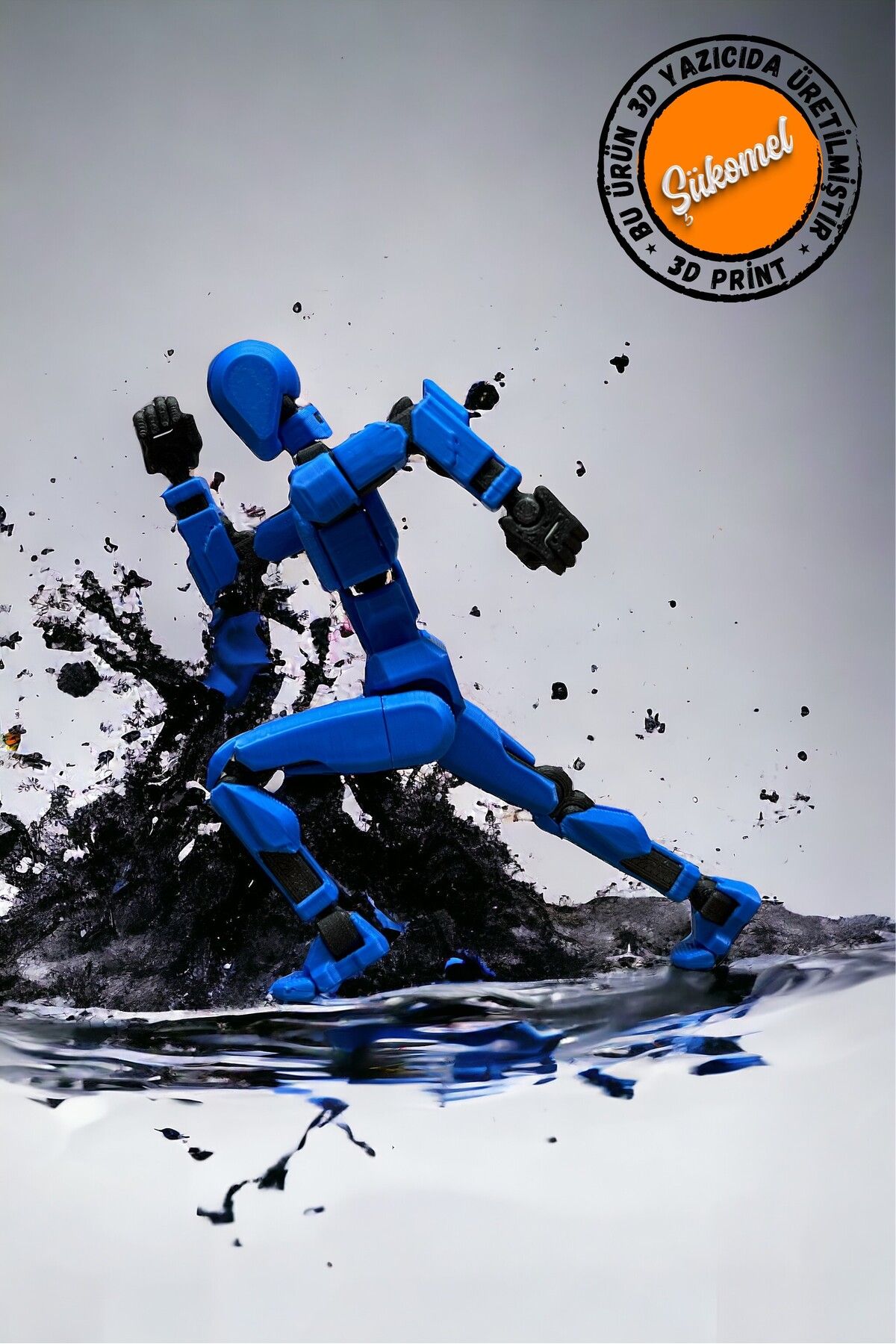 Main Collectibles Knk13 Mavi Siyah Aksiyon Figürü T13 Robot Dummy 13 Figür Tüm Eklemleri Hareketli Oyuncak 1 Adet