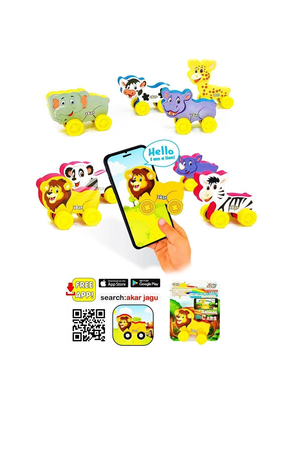 Buzka Toys Jagu Konuşan Oyuncak 1 Adet Hayvan Arabalar Uygulama Ile Video Destekli Eğitici Oyuncak Eva Malzeme