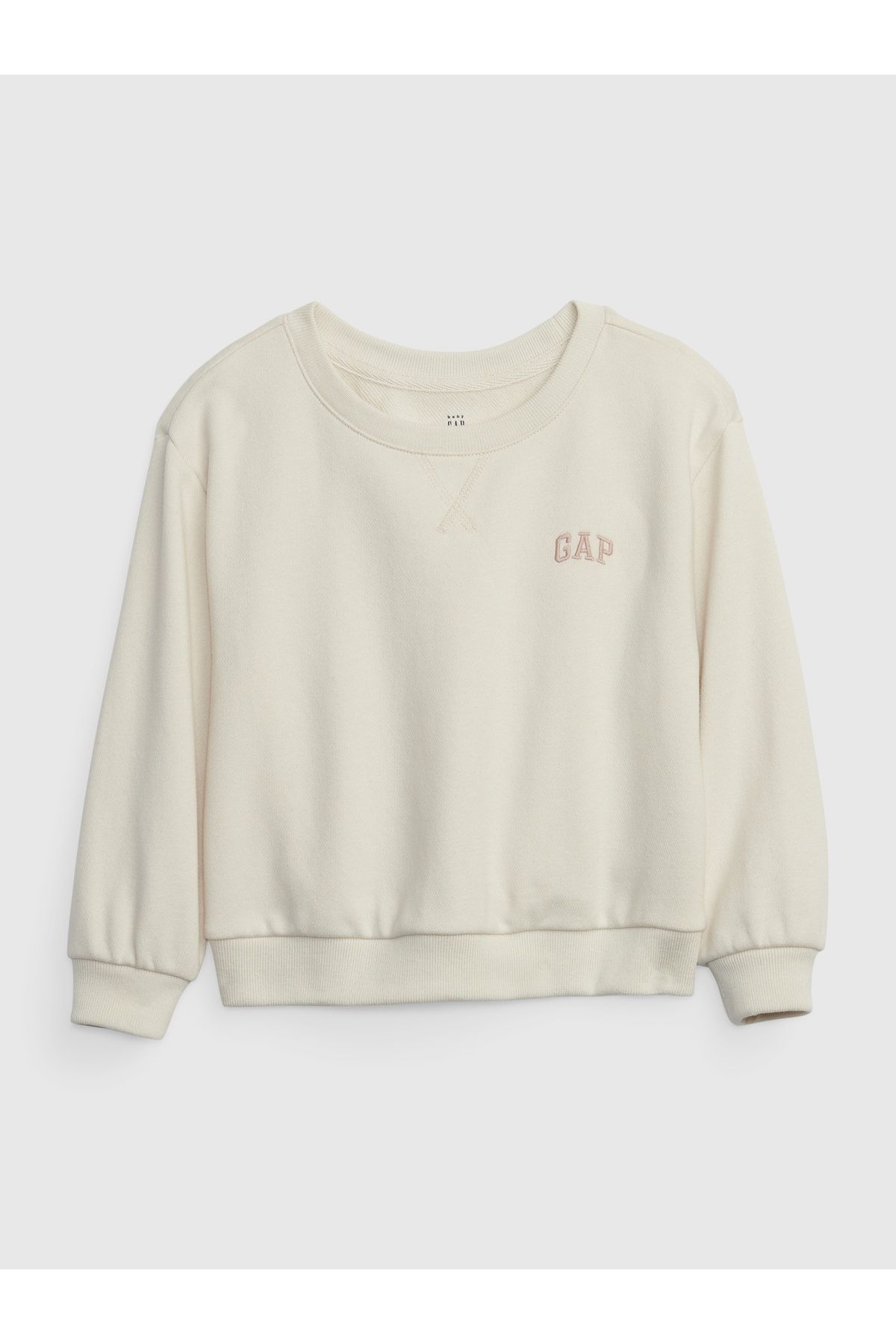 GAP Kız Bebek Kırık Beyaz Logo Sweatshirt