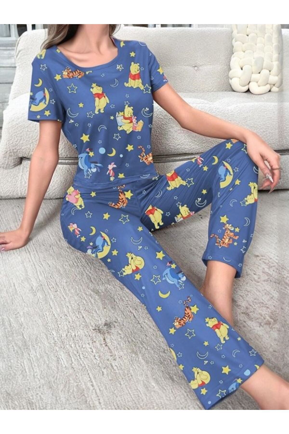 Cesur wınnıe the pooh kadın kısa kol pijama takımı CSR