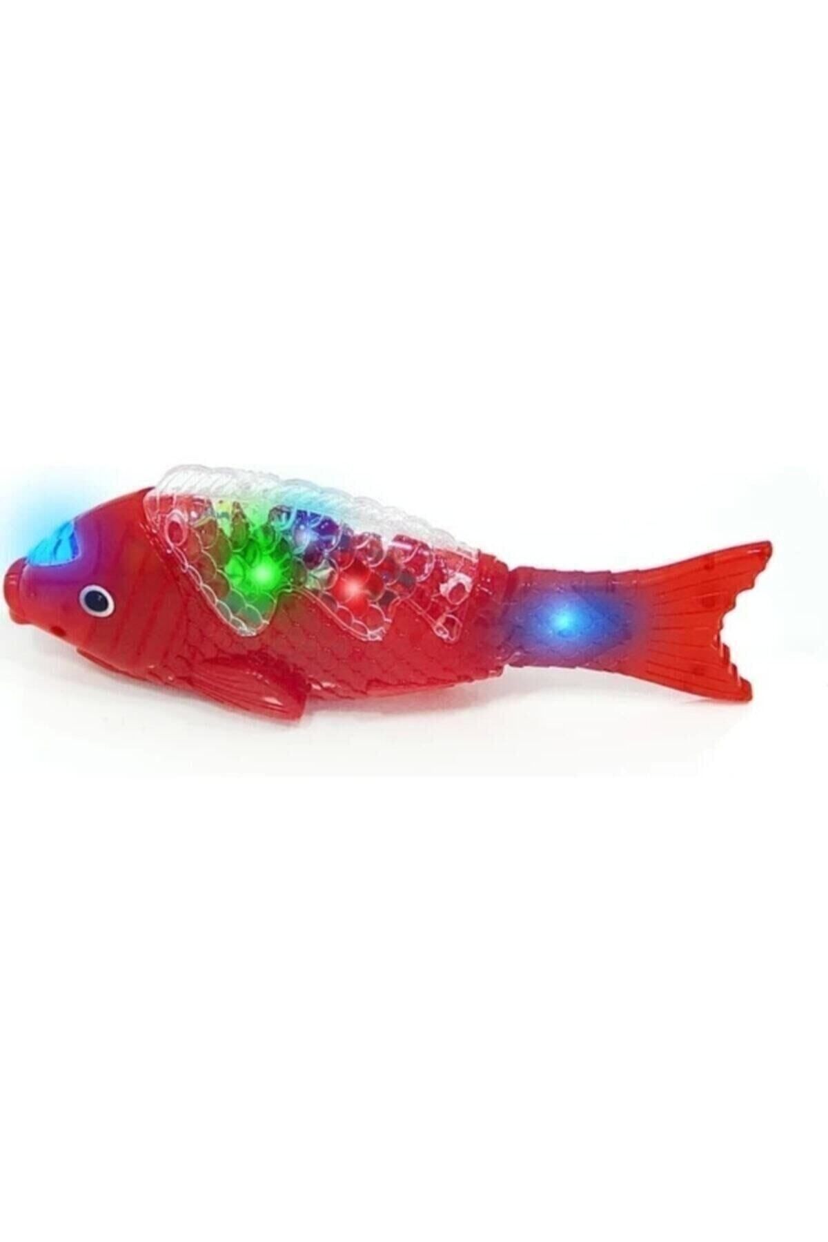 Canbay Store Kırmızı Balık Şarkılı Müzikli Işıklı Sesli Yürüyen Balık 23 Cm Pilli Oyuncak Balık Canbays