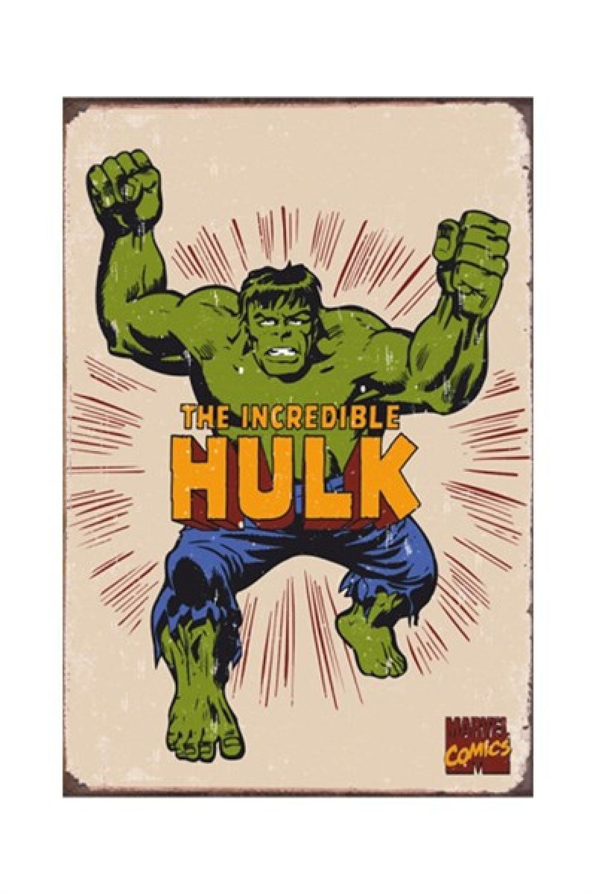 wonderlike Hulk Marvel Retro Vintage Ahşap Poster 20x30