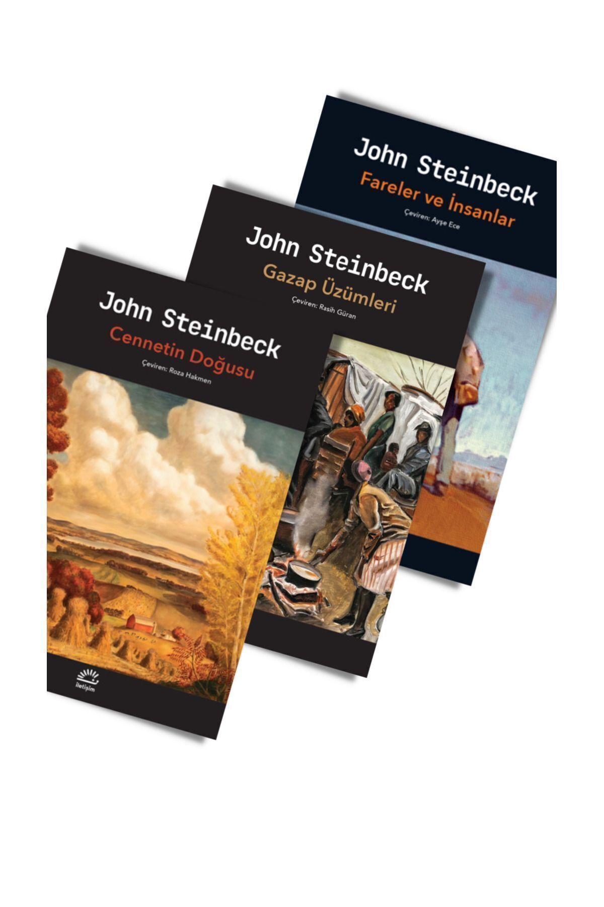 İletişim Yayınları John Steinbeck Seti (3 Kitap) Fareler ve İnsanlar,Gazap Üzümleri,Cennetin Doğuşu, İletişim Yayınları