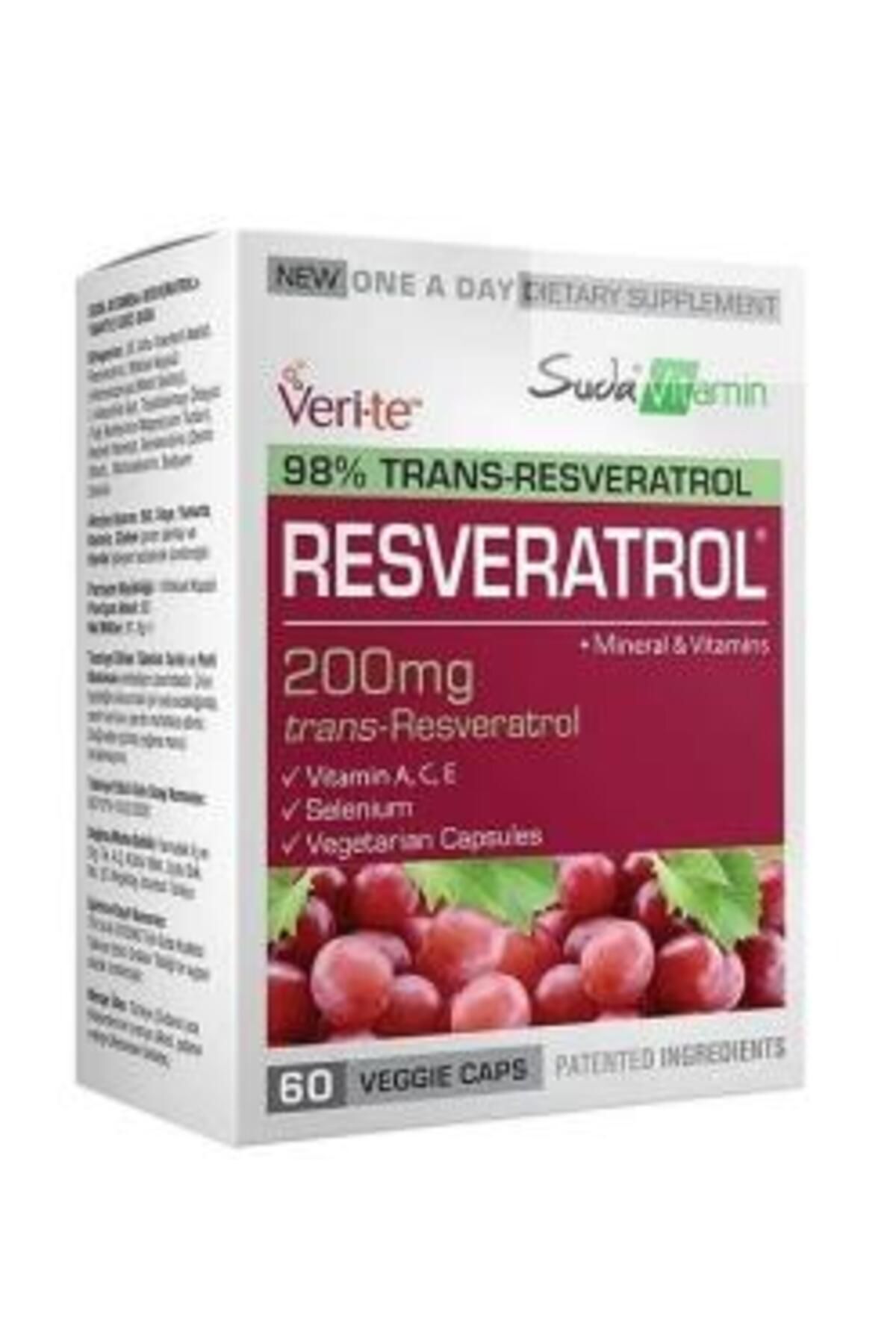 Suda Vitamin Resveratrol Bitkisel Takviye Edici Gıda 60 Kapsül