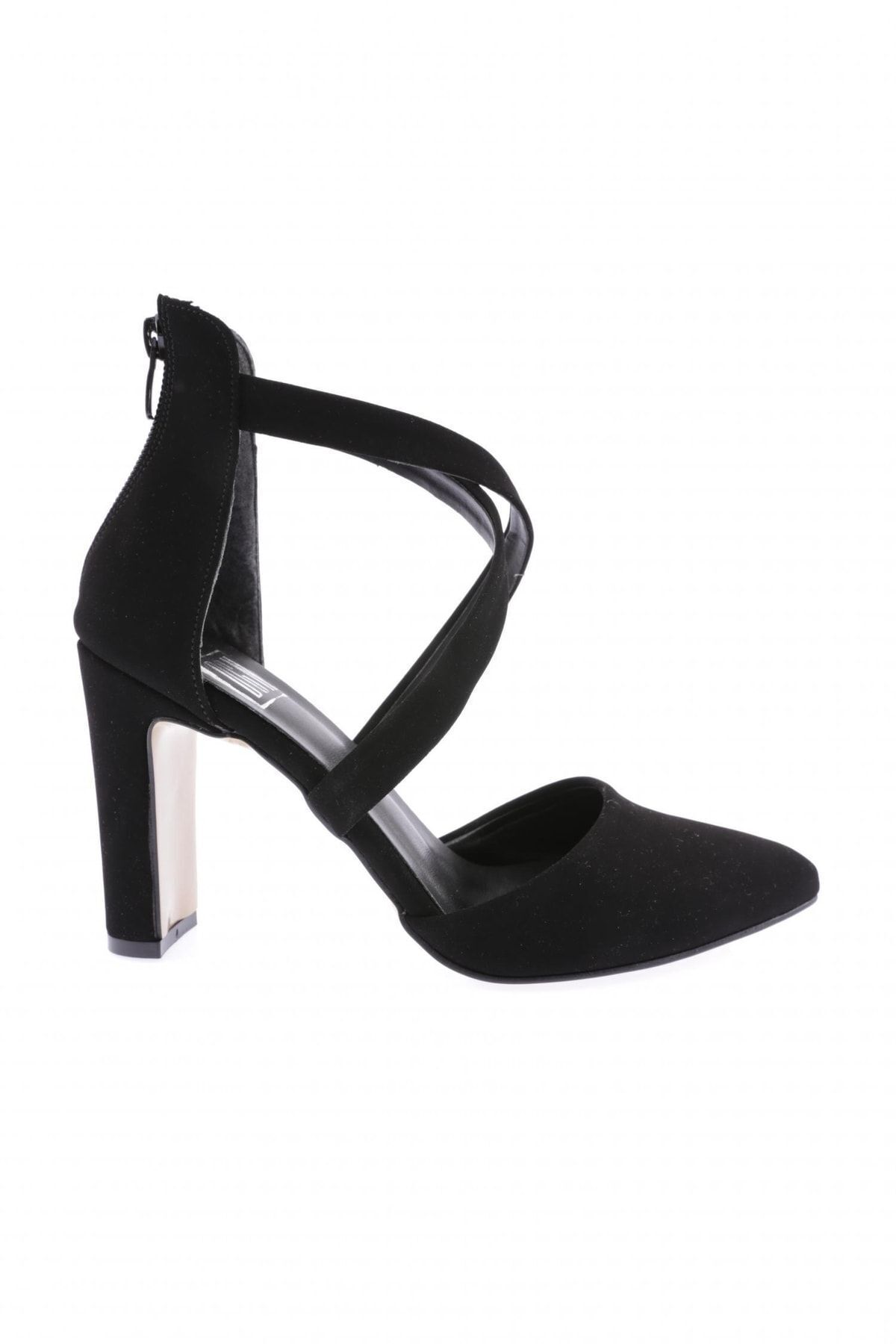 Dgn 324-23y Kadın Topuklu Ayakkabı Siyah Velvet