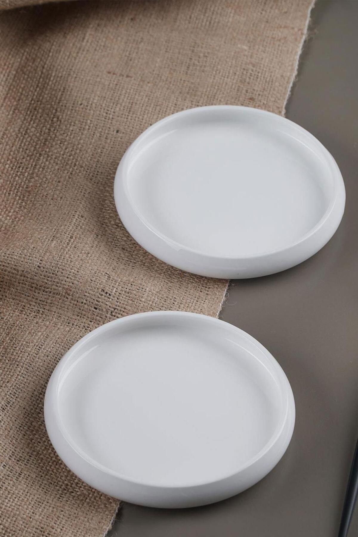 ACAR Bianco Perla Porselen Yuvarlak Tabak - 14 Cm