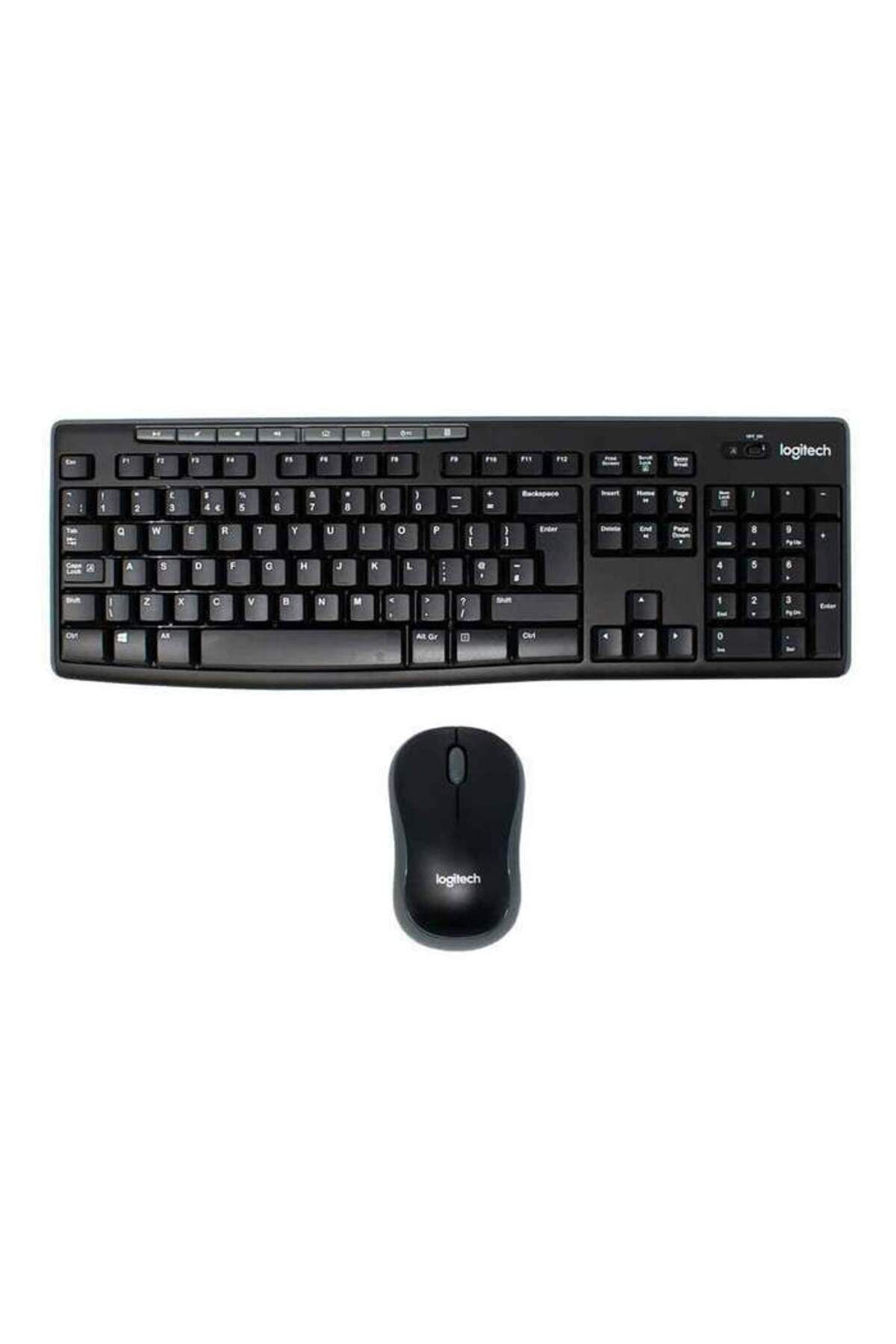 logitech Mk270 920-004525 Nano Usb Q Tr Optik Siyah Kablosuz Klavye Mouse Set