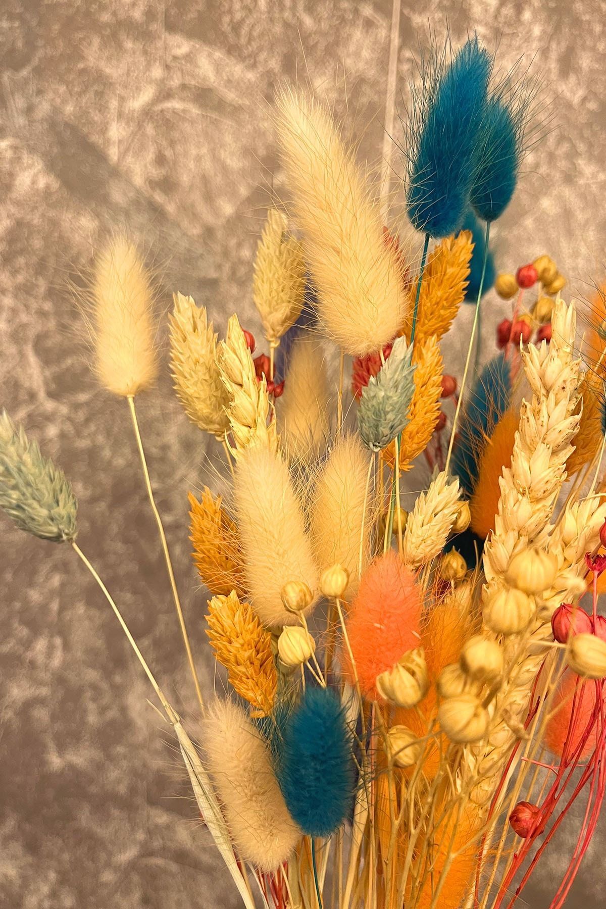Goya Home Lily Kuru Çiçek Aranjmanı Süslük Vazoluk Turkuaz
