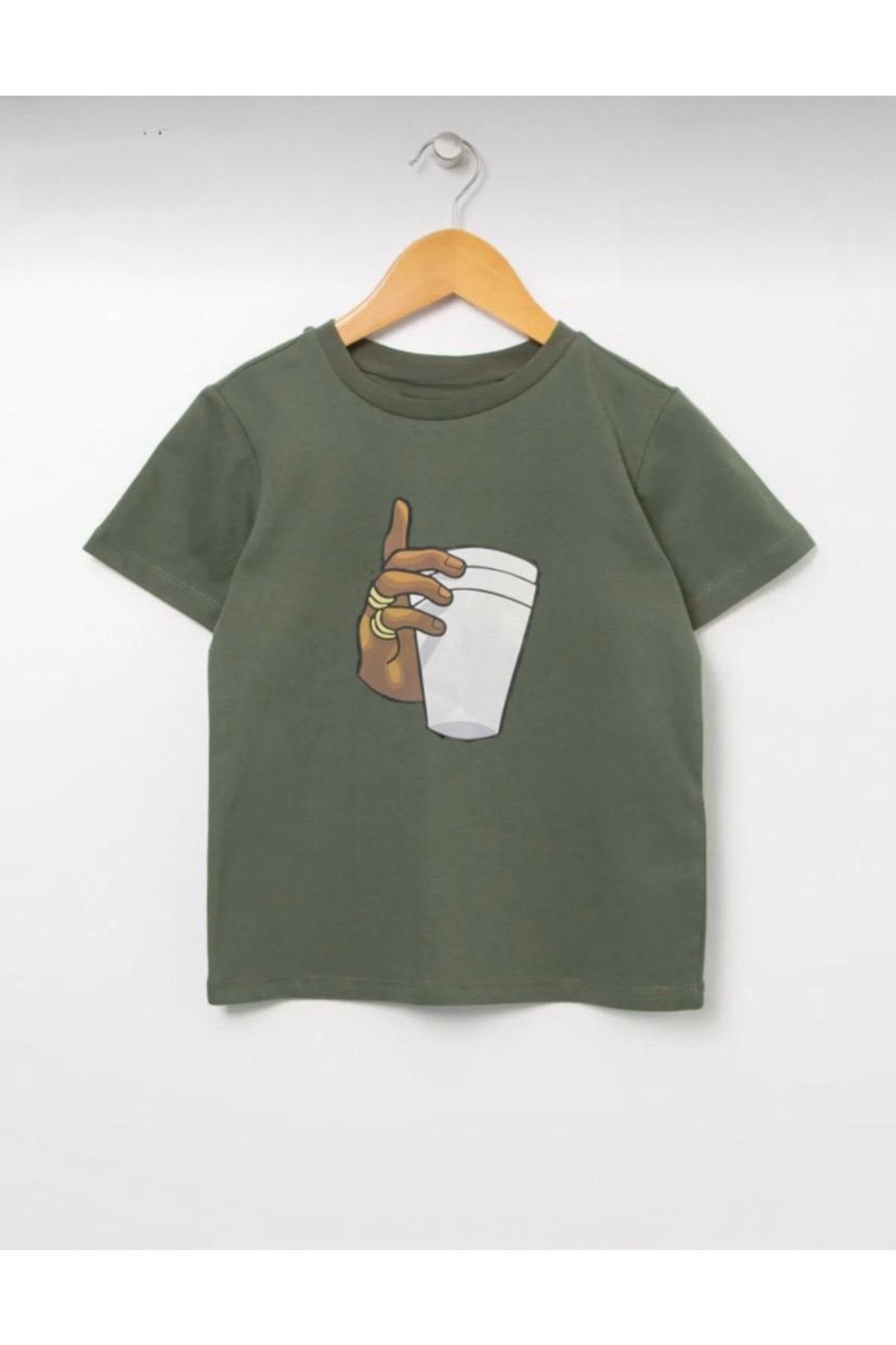 Serays moda Coffe Bardaklı Baskılı Kız/erkek T-shirt