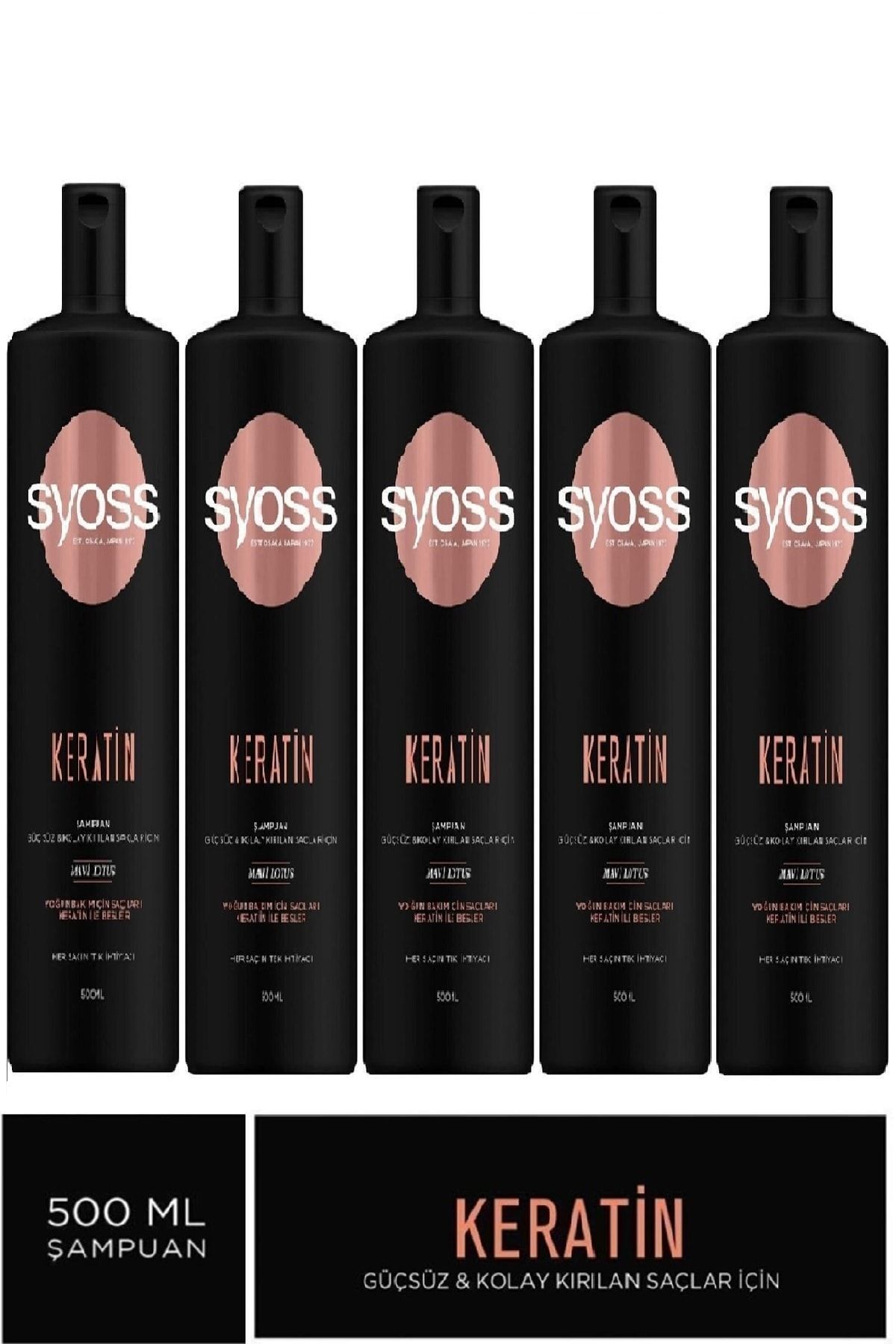 Syoss Keratinli Güçsüz & Kolay Kırılan Saçlar Için Şampuan 500 ml X 5 Adet