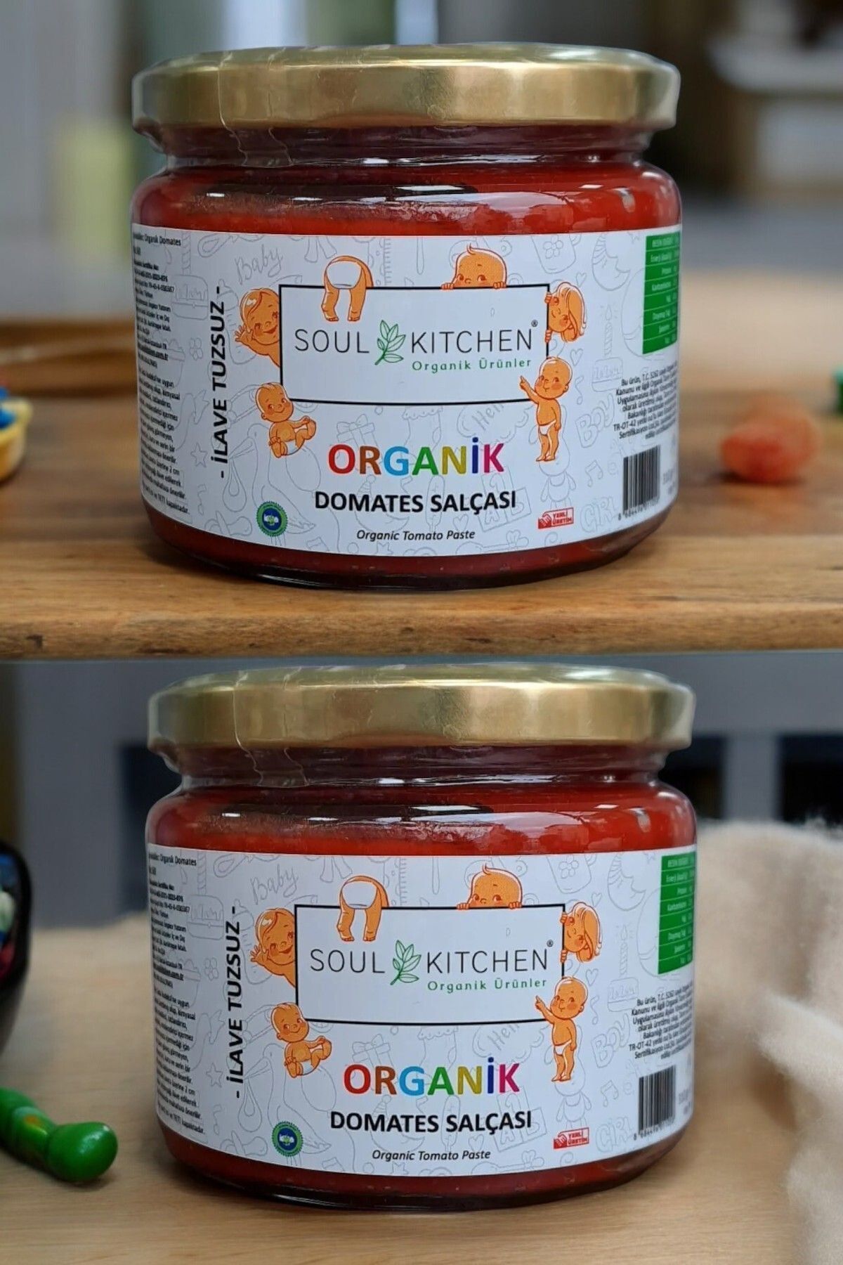 Soul Kitchen Organik Ürünler Organik Bebek Domates Salçası (tuzsuz ) 310gr - 2'li Avantaj Set -