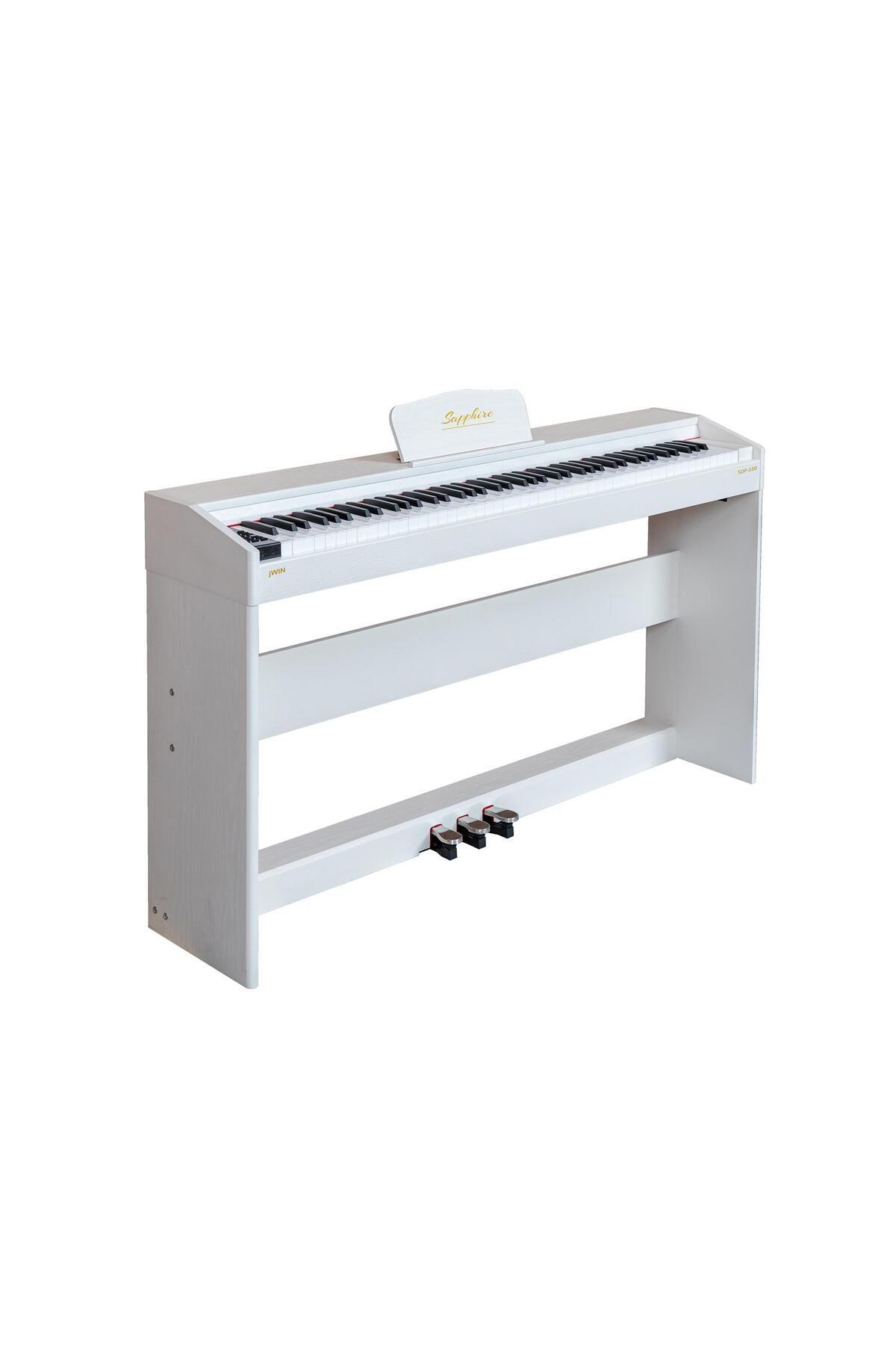 JWIN Sapphire Sdp-100 Tuş Hassasiyetli 88 Tuşlu Dijital Piyano - Beyaz