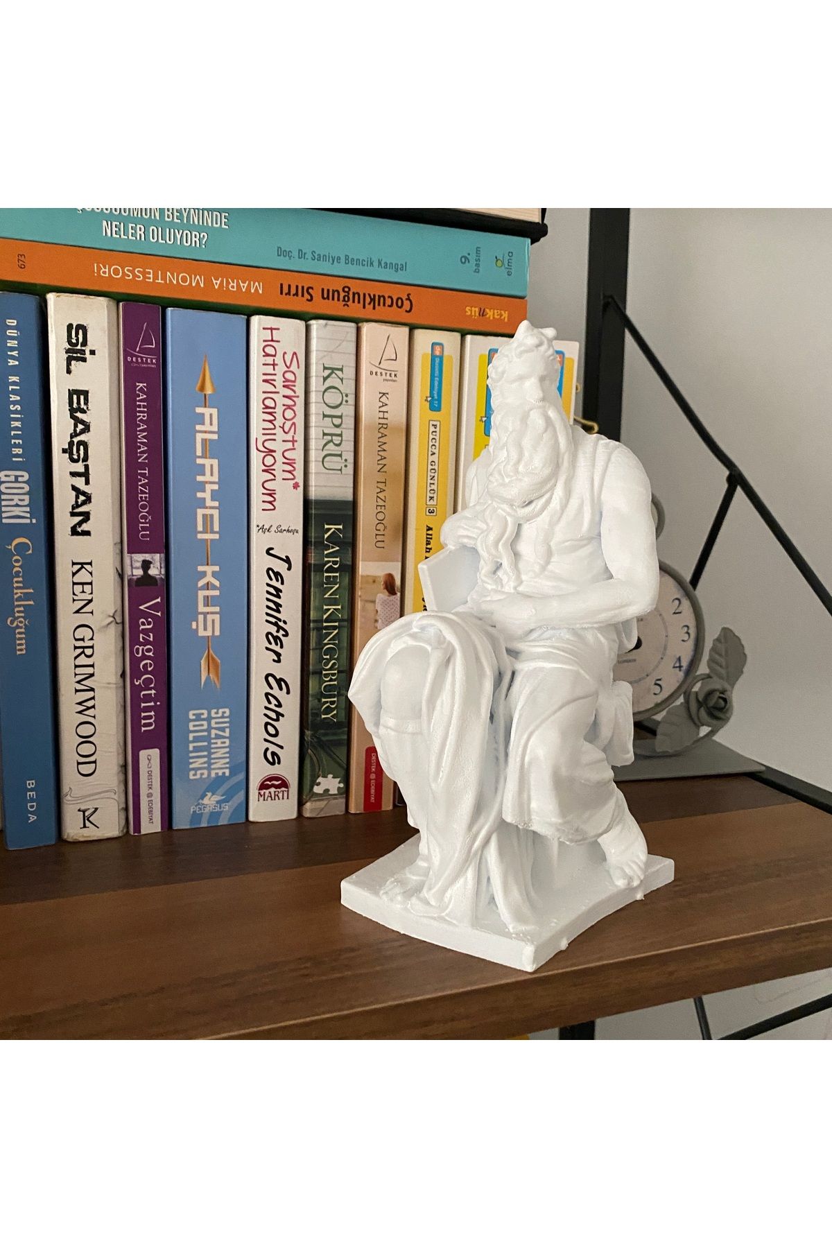 Root Made Musa Heykeli Michelangelo Moses Sculpture Michelangelo Dekoratif Musa Büst 20cm