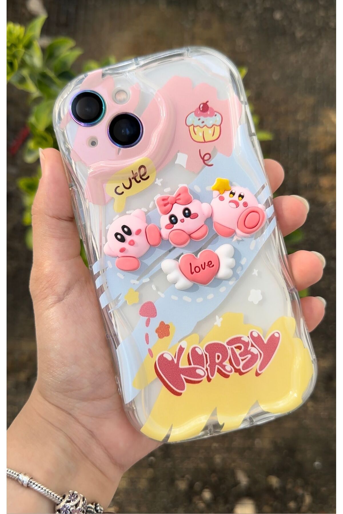 OVADA Iphone 13/14 Uyumlu 3d Kirby Karakterli Kılıf