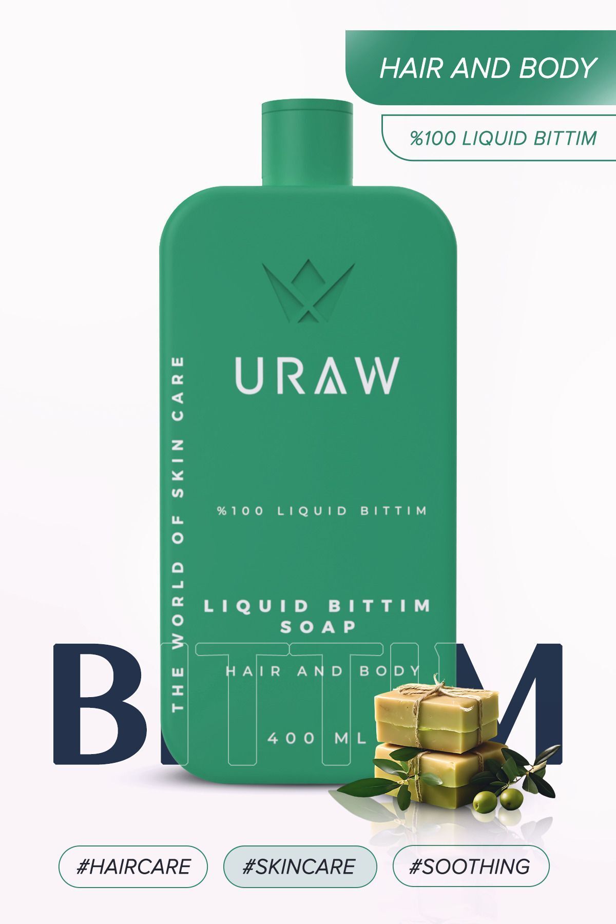 Uraw Liquid Bıttım Soap ( Saç ve Cilt İçin Kepek, Kaşıntı Karşıtı Yenileyici ve Onarıcı Bakım Sabunu )