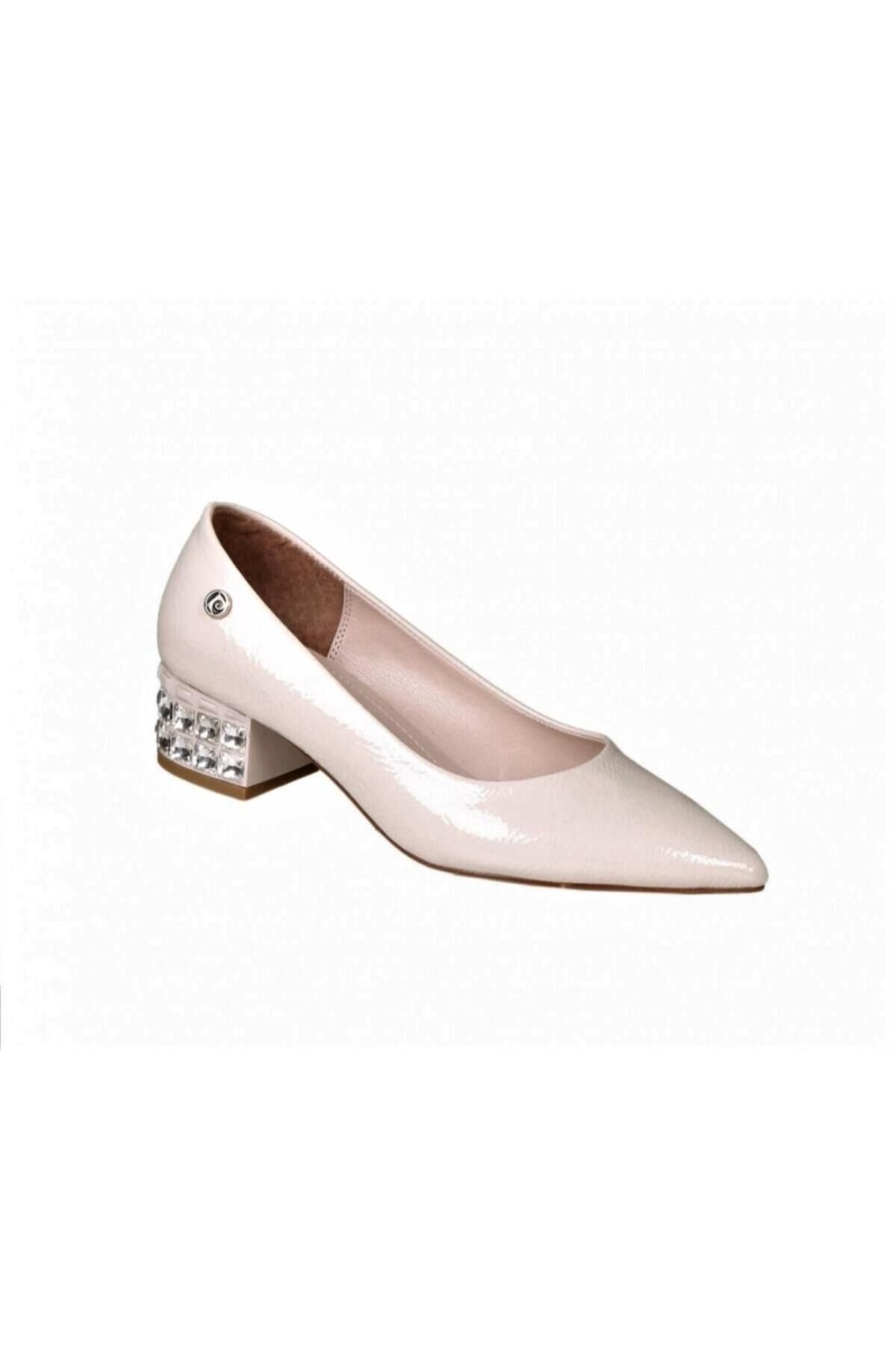 Pierre Cardin Pc51198 Kadın Taşlı Alçak Topuklu Busines Rugan Klasik Ayakkabı