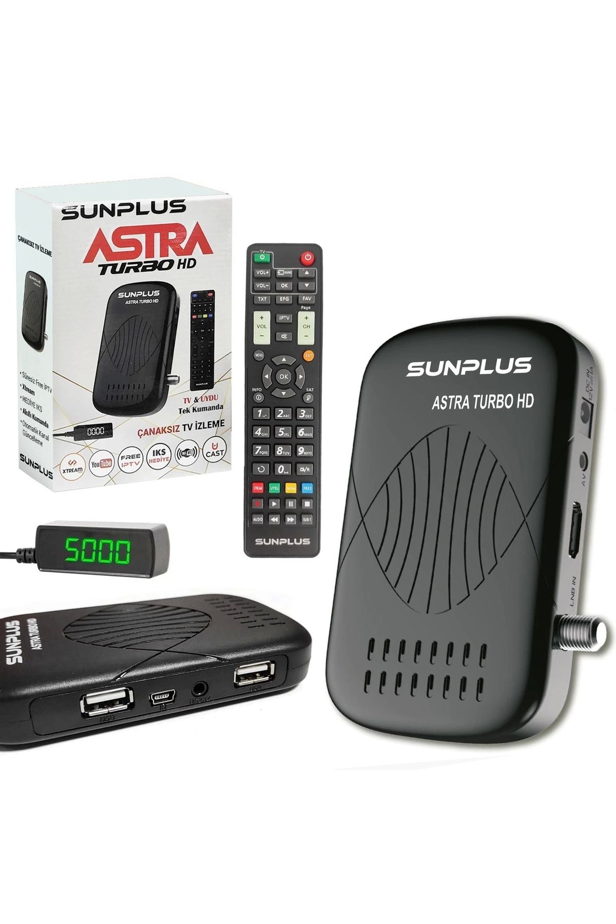 Sunplus Astra Turbo Hd Uydu Alıcı Mini Full Hd Ucast Wifi Youtube Destekli Iks Hediye Süresiz Iptv