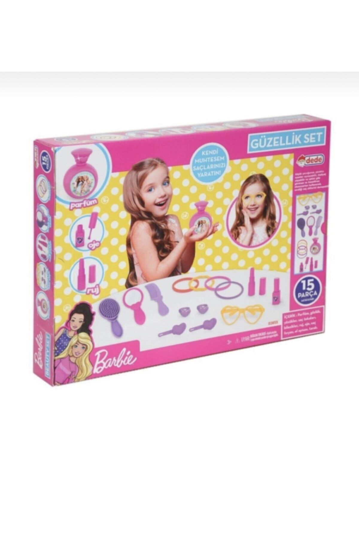 DEDE Barbie Kutulu Güzellik Seti 15 Parça Oyuncak