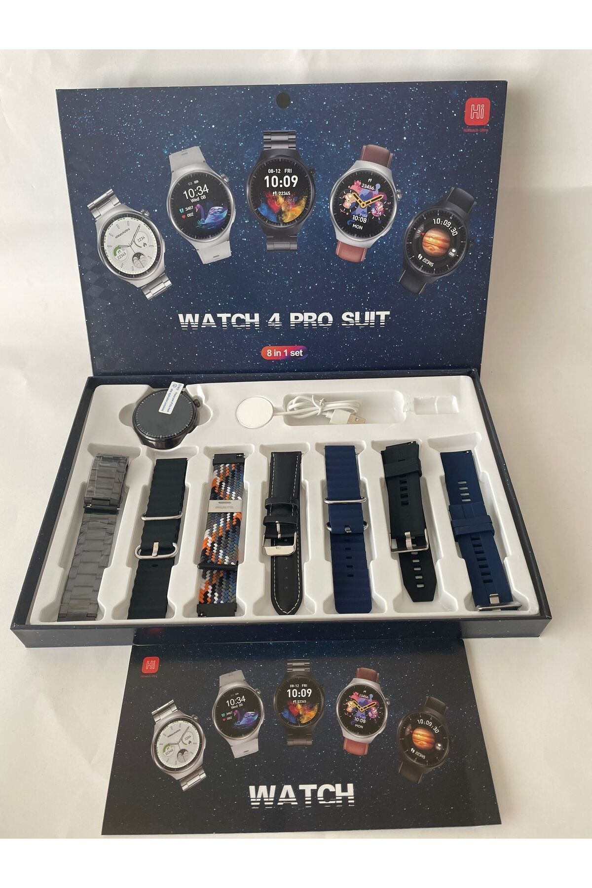TekizTeknoloji Watch 4 pro Suit 7 Kordonlu Yuvarlak Kasa Erkek Sesli Görüşme Bildirim Alma Nfc Akıllı Saat