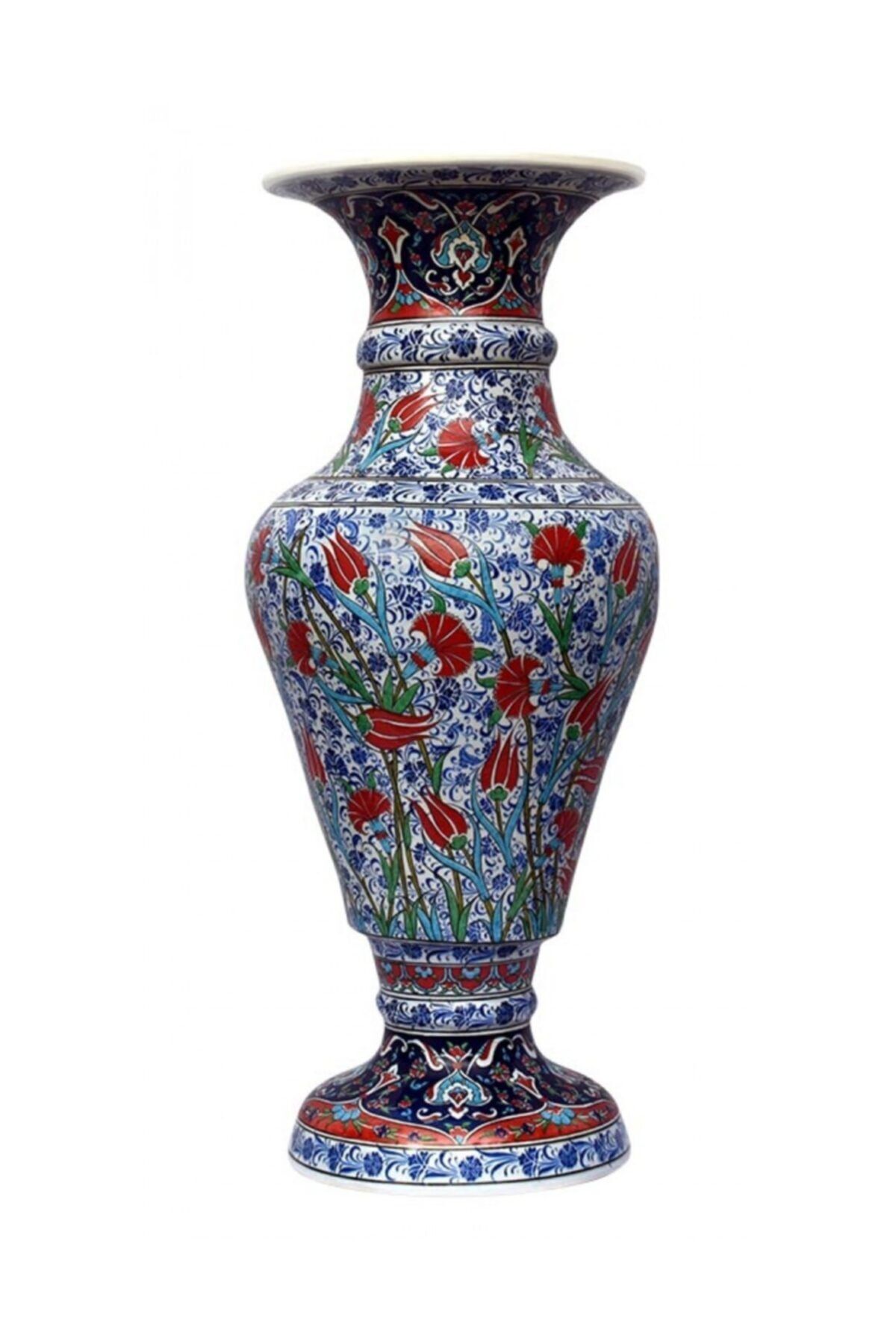 Su Sanat Evi Kütahya Çini Vazo El Yapımı - Lale Desen-76 Cm