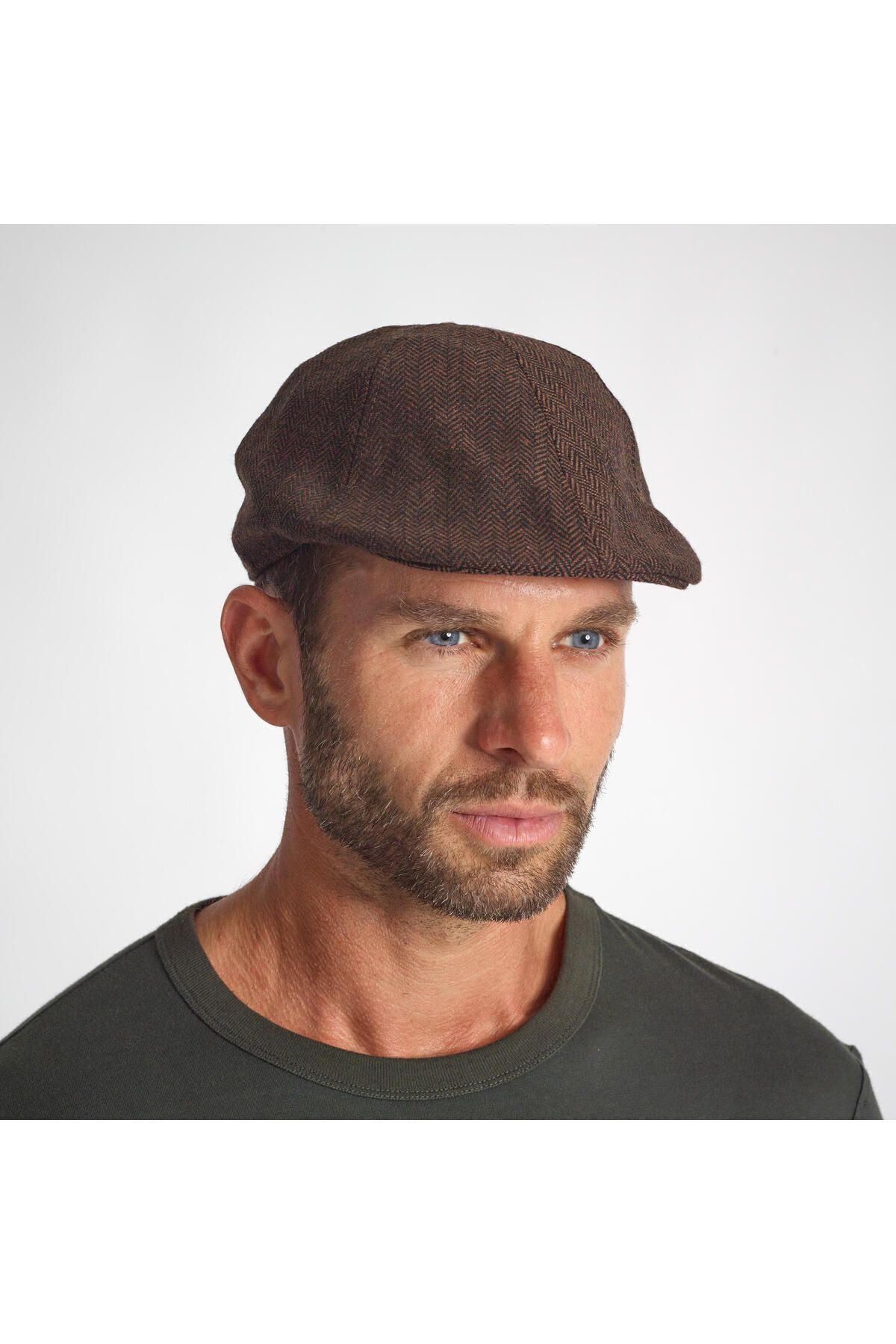 Decathlon Kasket Şapka - Avcılık Ve Doğa Gözlemi - Kahverengi - Tweed Plate