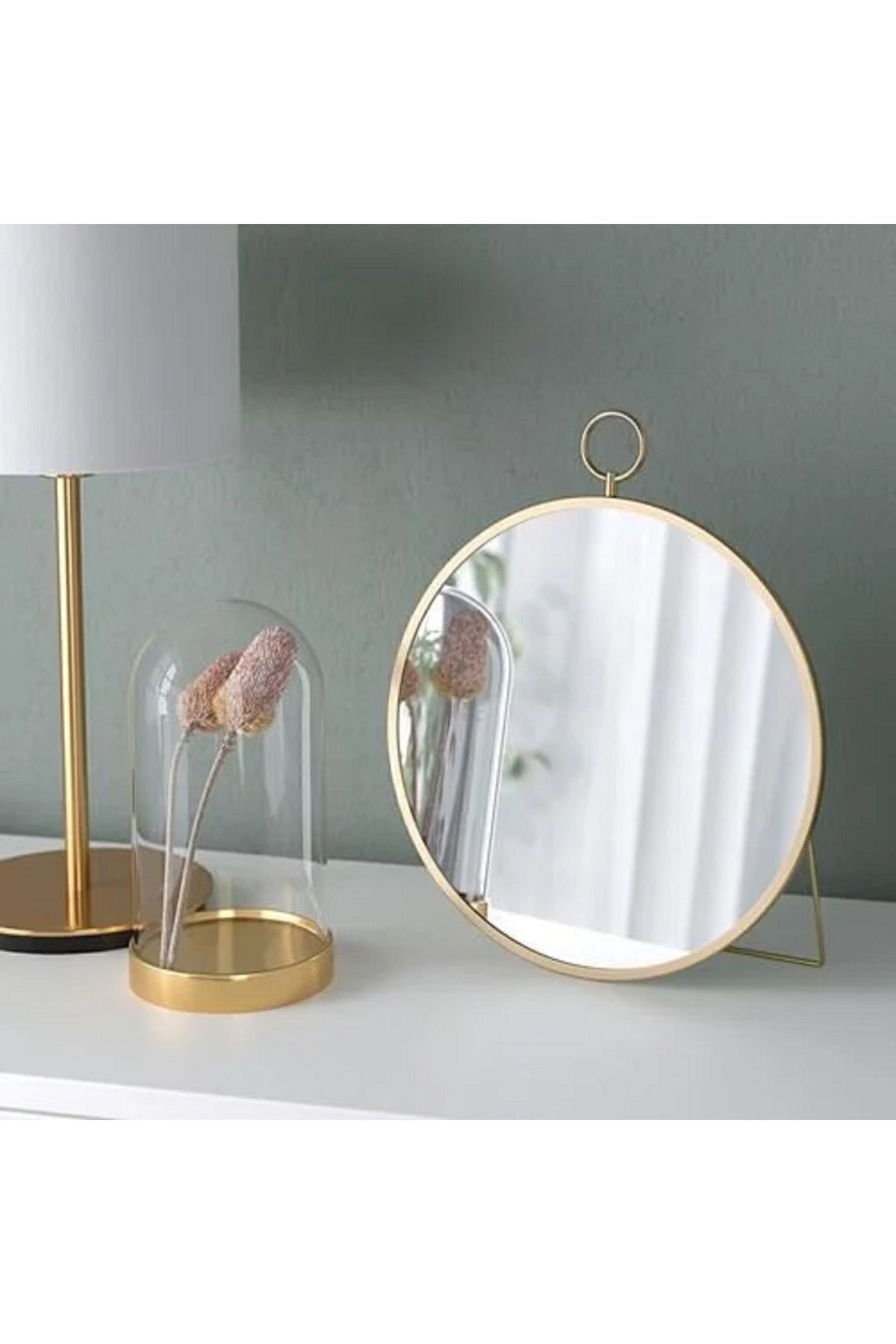 IKEA GRYTÅS Çelik Prinç Altın Rengi Masa Aynası, 25 cm