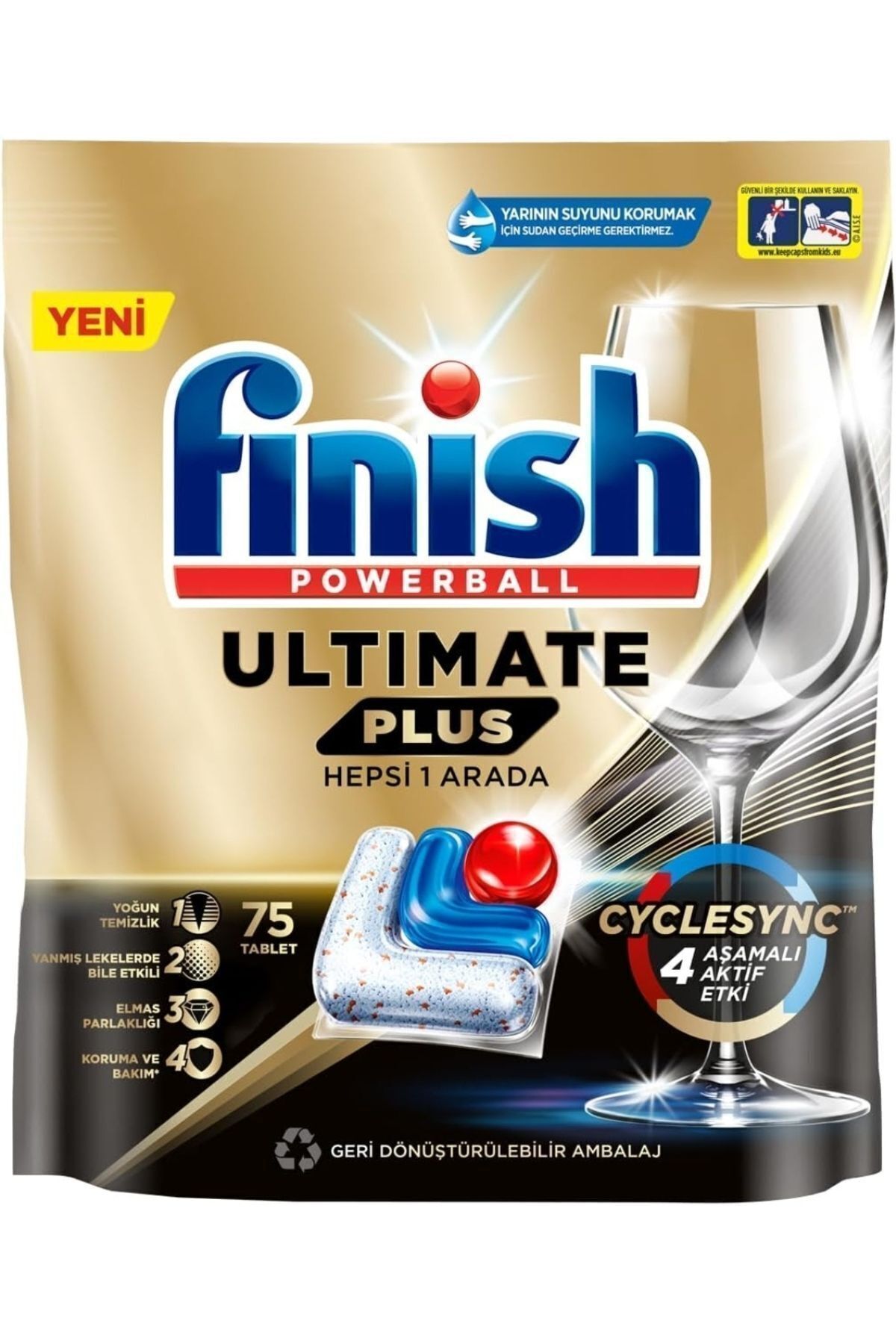 Finish Ultimate Plus 75 Kapsül Bulaşık Makinesi Deterjanı Tableti (1 x 75 Kapsül)