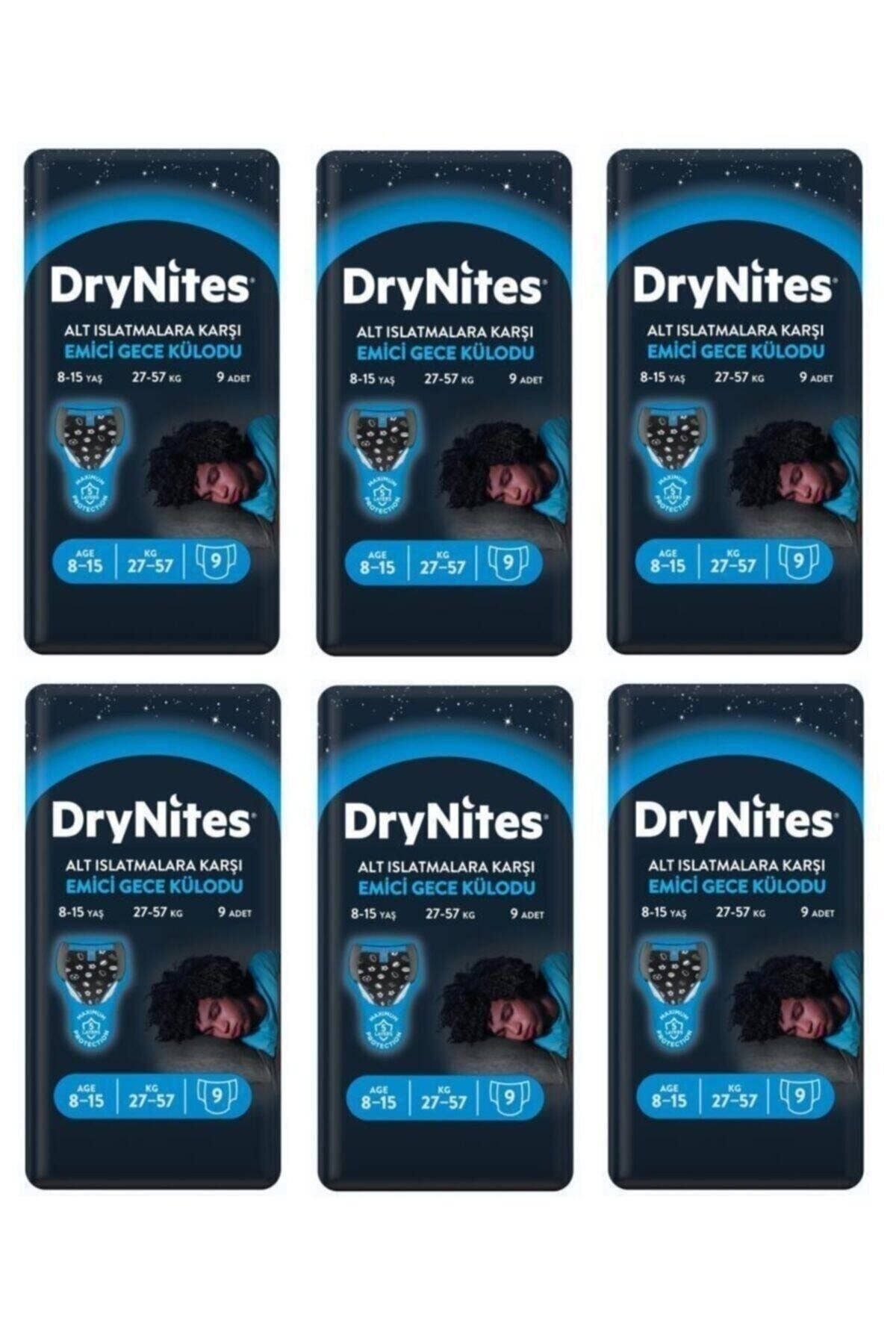 DryNites Erkek Emici Gece Külodu 8-15 Yaş 27-57 Kg 54 Ad