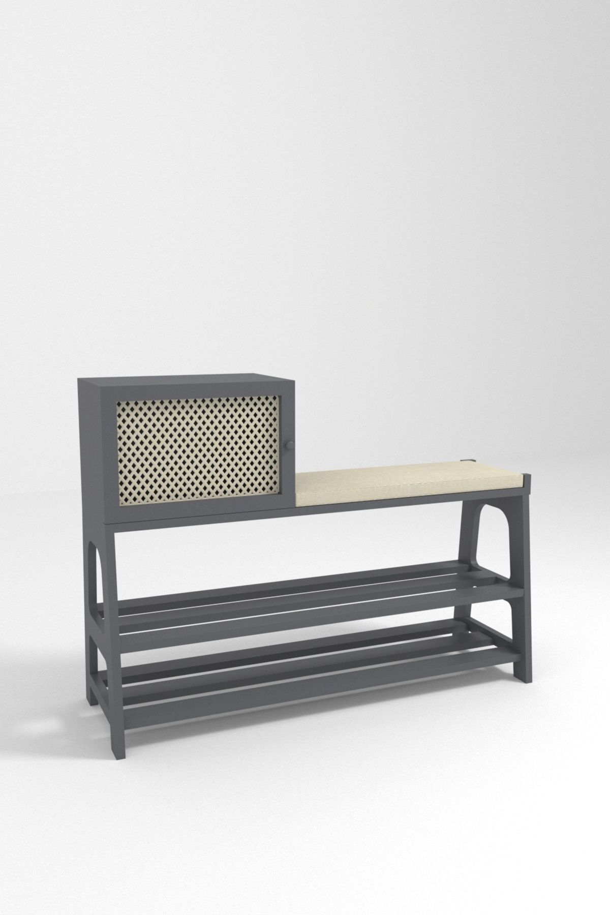 NURNOVA MOBİLYA Ayakkabılık / Retro Bench Ayakkabılık / Oturaklı Ayakkabılık / Dekoratif Ayakkabılık /Raflı %100 MDF
