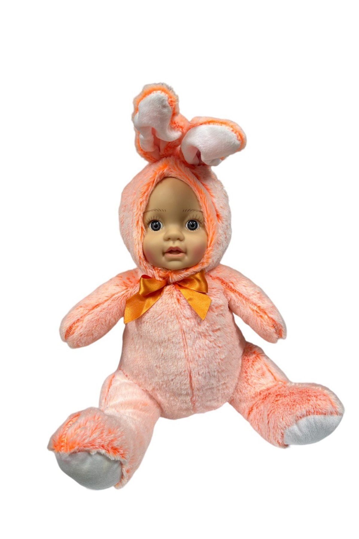 ORETO Oyuncak Tavşan Kulaklı Gerçek Bebek Yüzlü Peluş Uyku Oyun Arkadaşı 40 CM Bebek