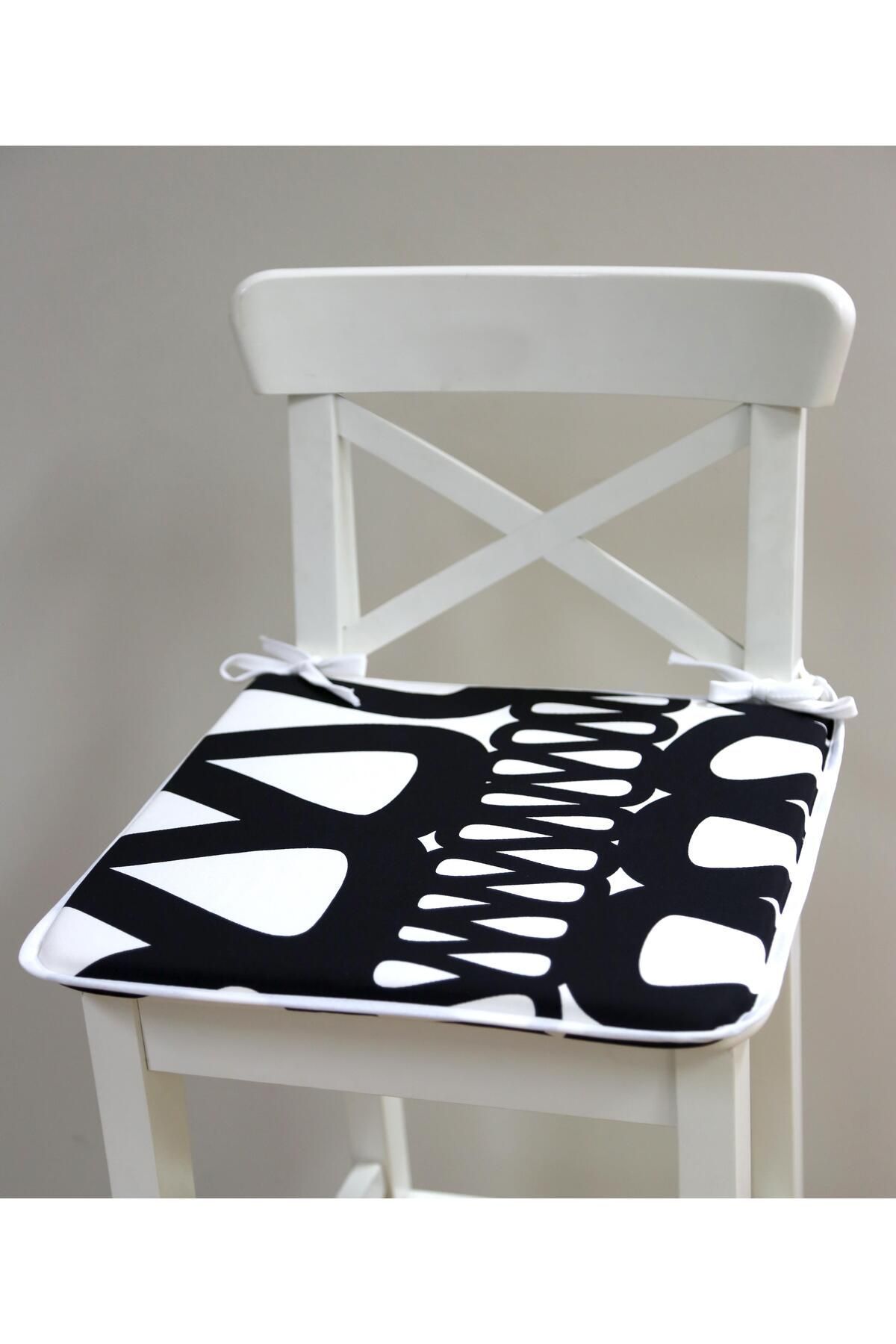Premier Home Sandalye Minderi Siyah Beyaz 2 40X40