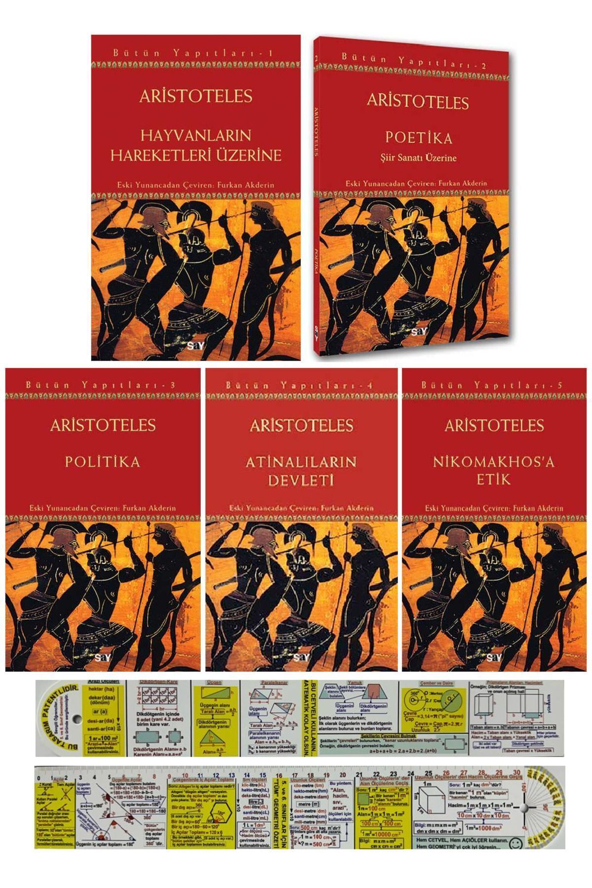 Say Yayınları Aristoteles Felsefe Serisi 1-2-3-4-5. Kitaplar 5'li Set + Matematik Öğreten Cetvel