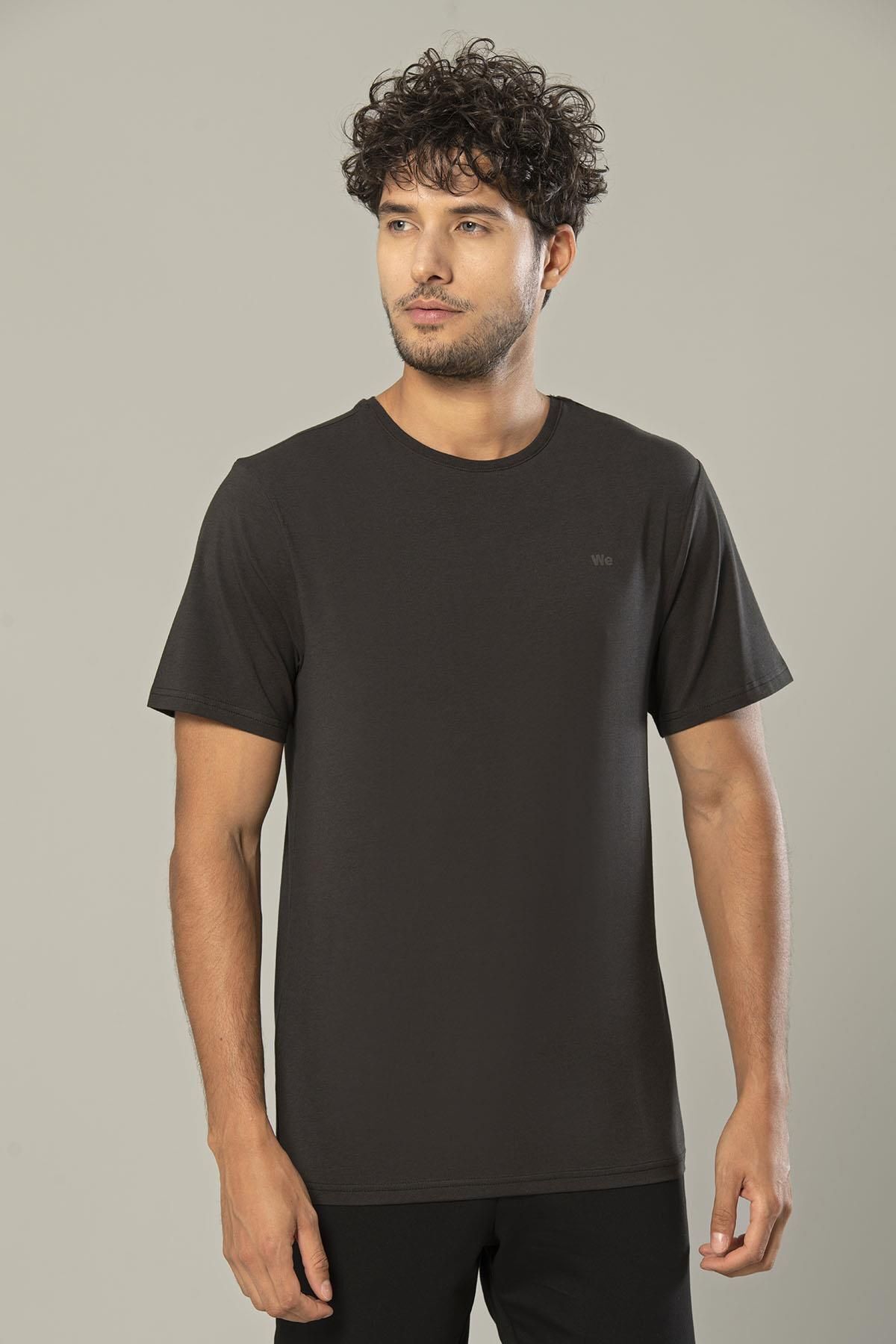 Weweus Antrasit Erkek Modal Comfort Fit Basic T-shirt 239