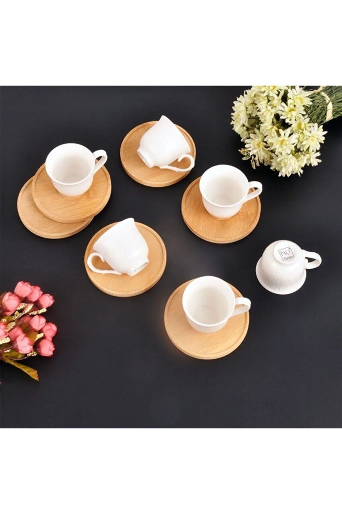Rossel Premium Bambulu Porselen 6'lı Kahve Fincan Takımı Por-101136