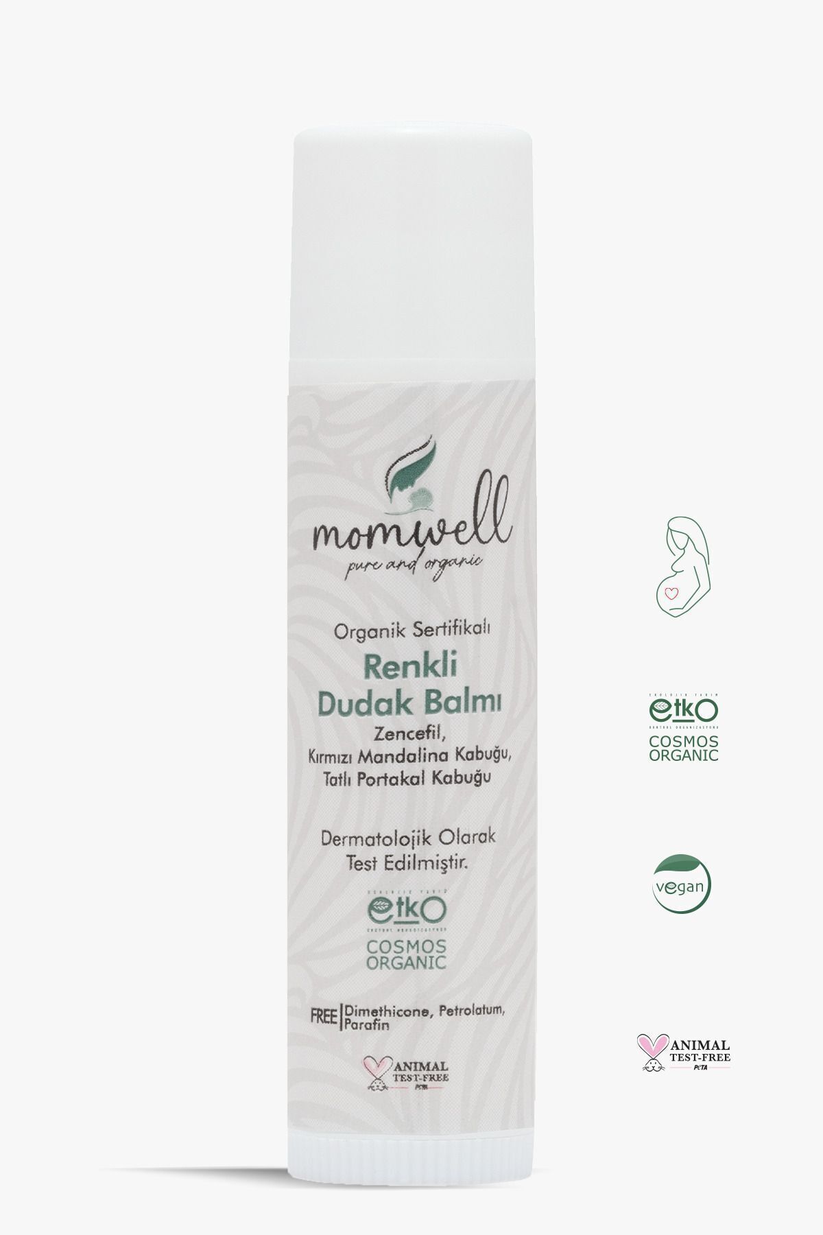 Momwell Organik Renkli Dudak Balmı 5ml