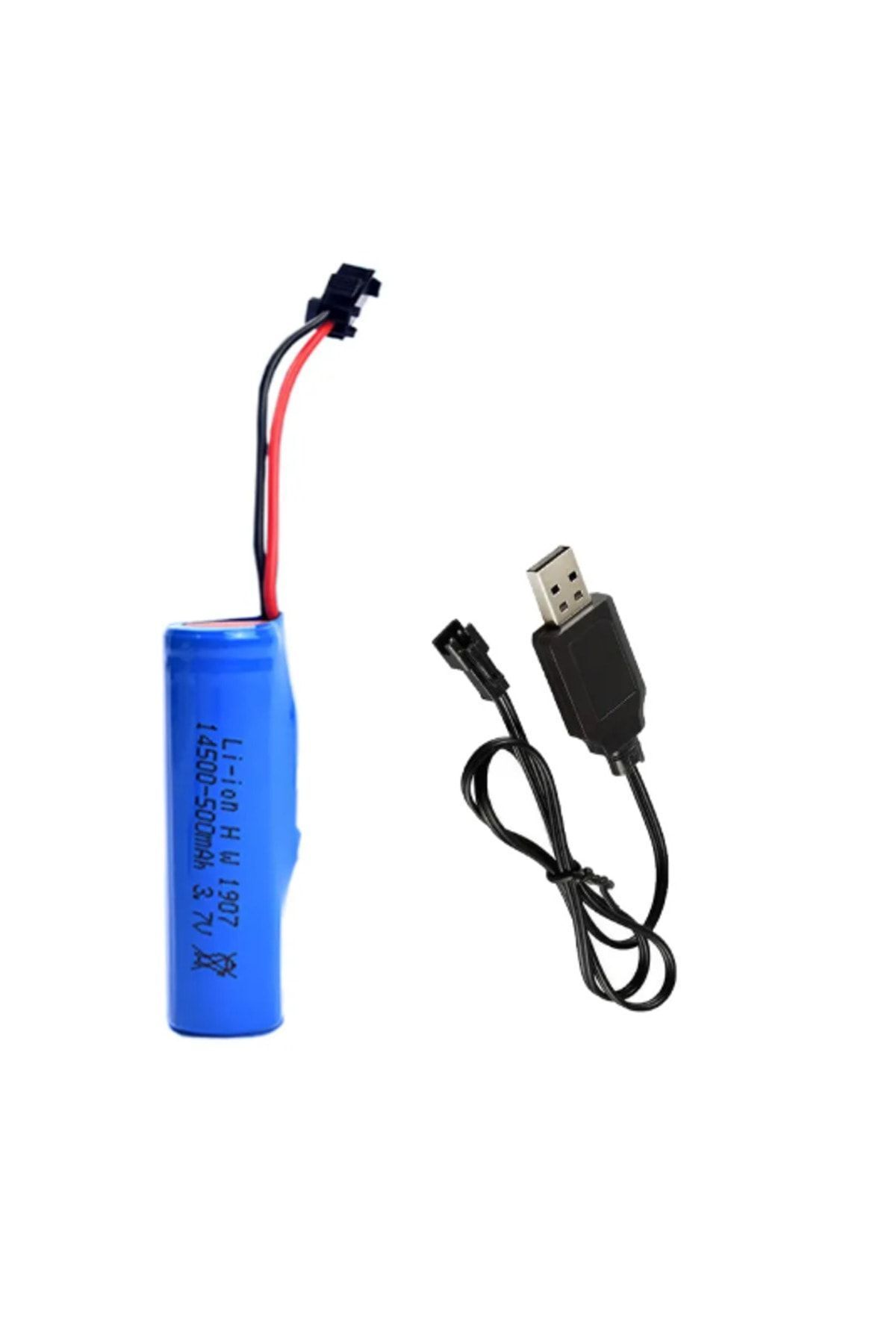 propil 3.7v 14500 Li-on Oyuncak Pili ve Usb Şarj Cİhazı Siyah Soketli