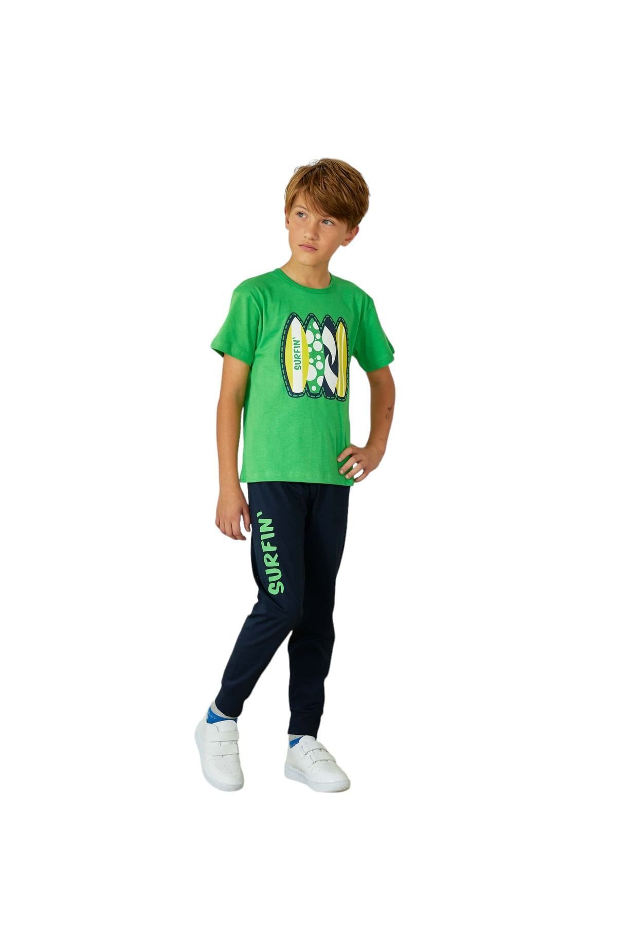 Weweus Yeşil Erkek Çocuk Pijama Takımı 815