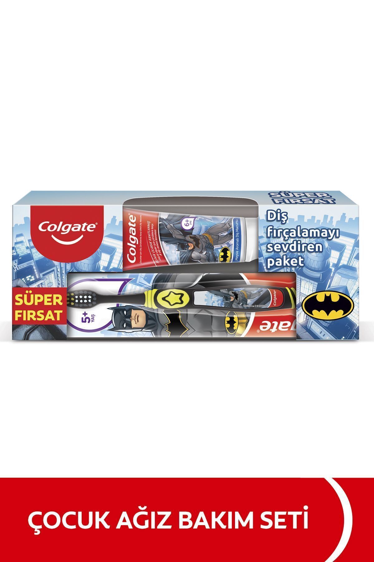 Colgate Batman Çürüklere Karşı Etkili meyve Aromalı Çocuk Diş Macunu + Diş Fırçası