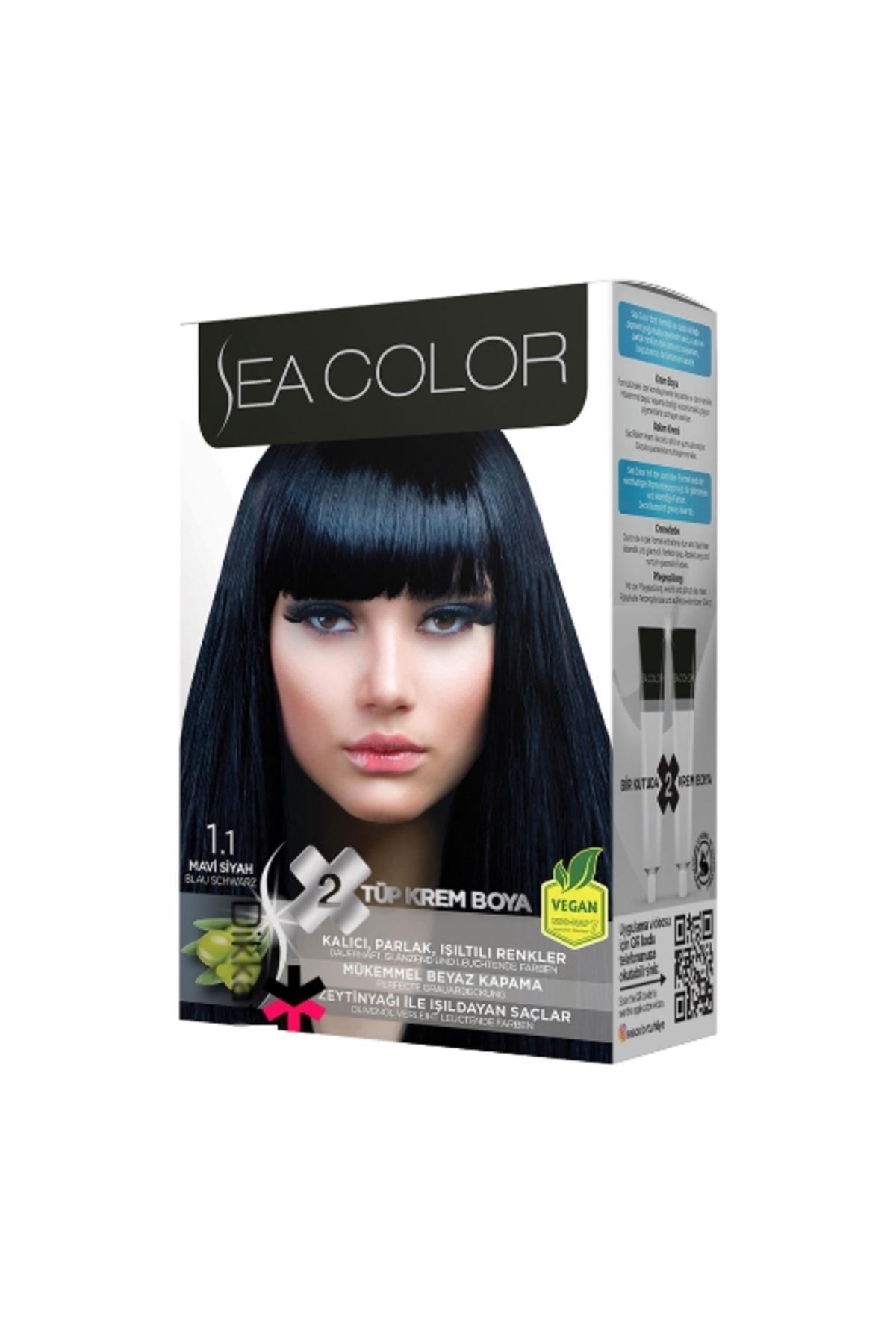Sea Color Kit Saç Boyası 1.1 Mavi Siyah
