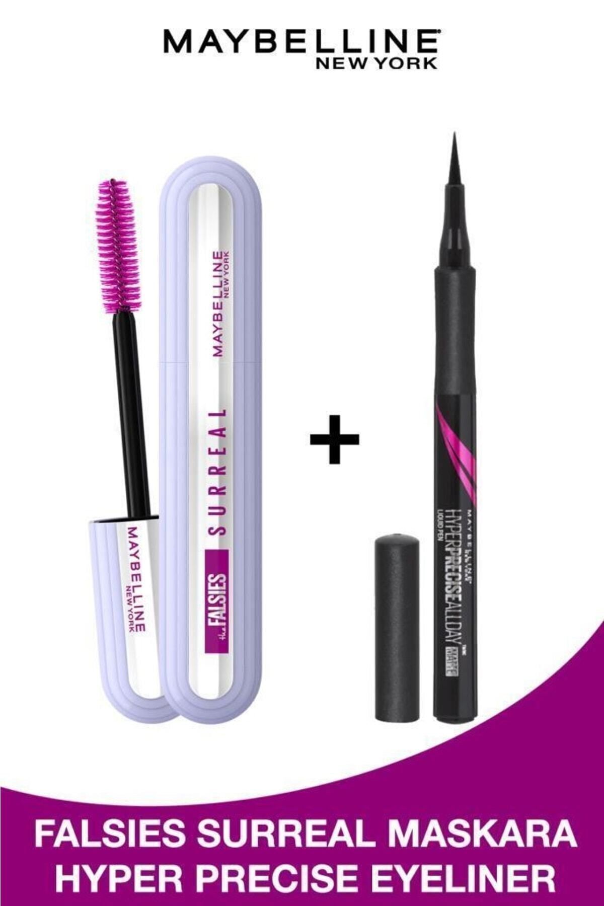 Maybelline New York Falsies Surreal Maskara & Hyper Precise All Day Eyeliner - 701 Matte Onyx - Mat Siyah