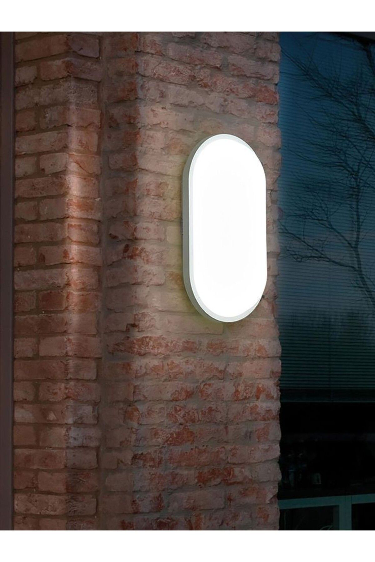 fullreyon Balkon Lambası Teras Lambası Oval Duvar Lambası 20 Watt Beyaz Işık Banyo Lambası Tavan Lambası