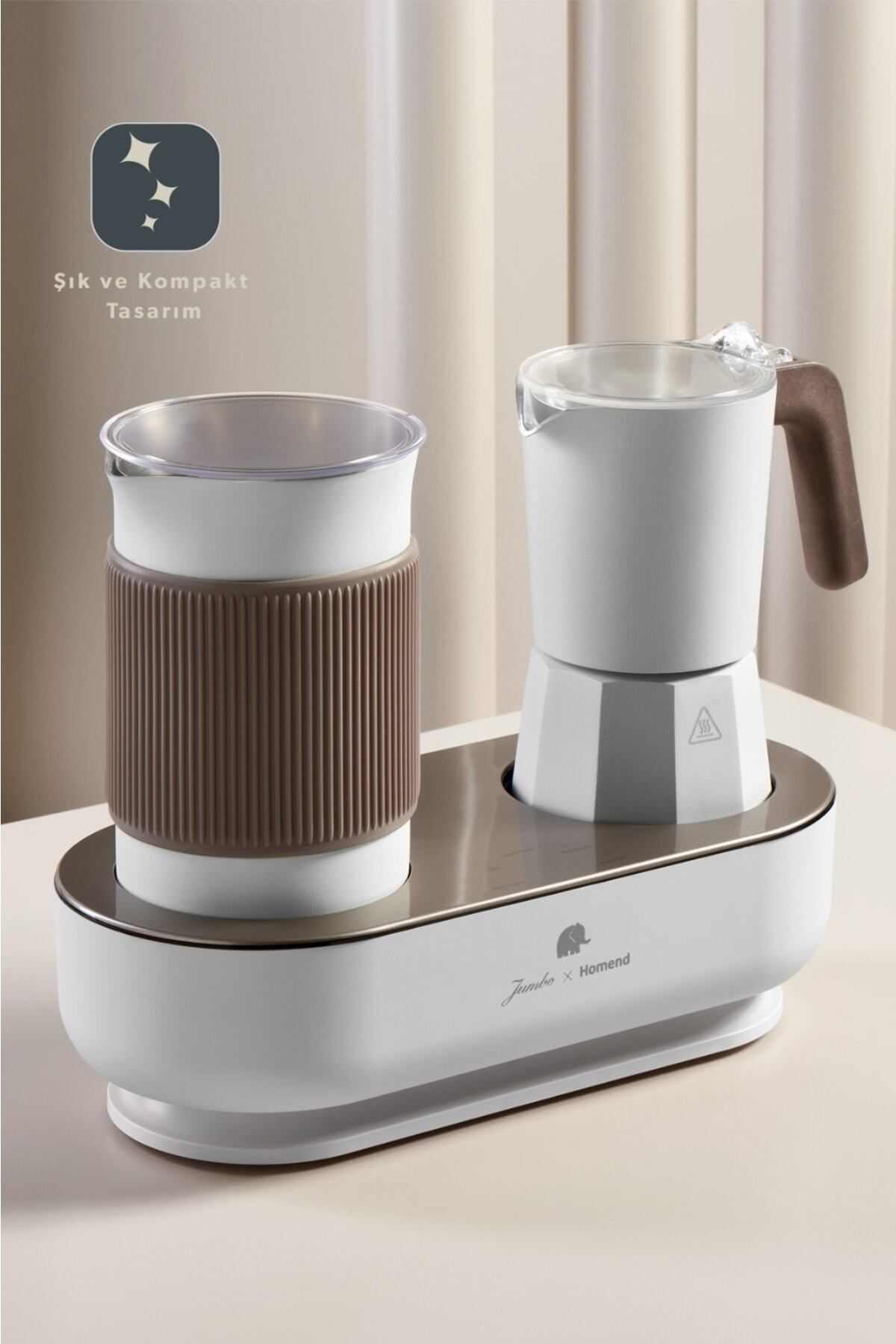 Jumbo x Homend JoyPot 5013H, Süt Köpürtme Fonksiyonlu ve 4 Farklı Kahve Programlı Mochapot