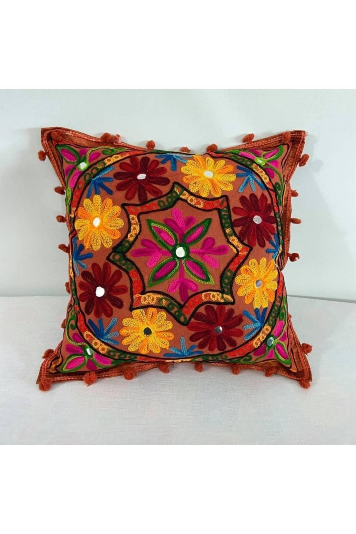 Mrmemo Hint Işi Patchwork Kırlent Kılıfı Bohem