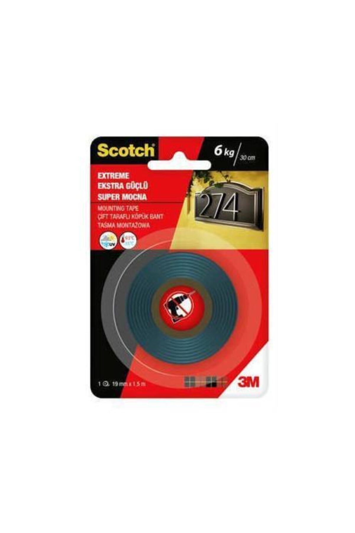 3M Scotch 4002 Ekstra Güçlü Çift Taraflı Köpük Bant 19 mm x 1,5 M