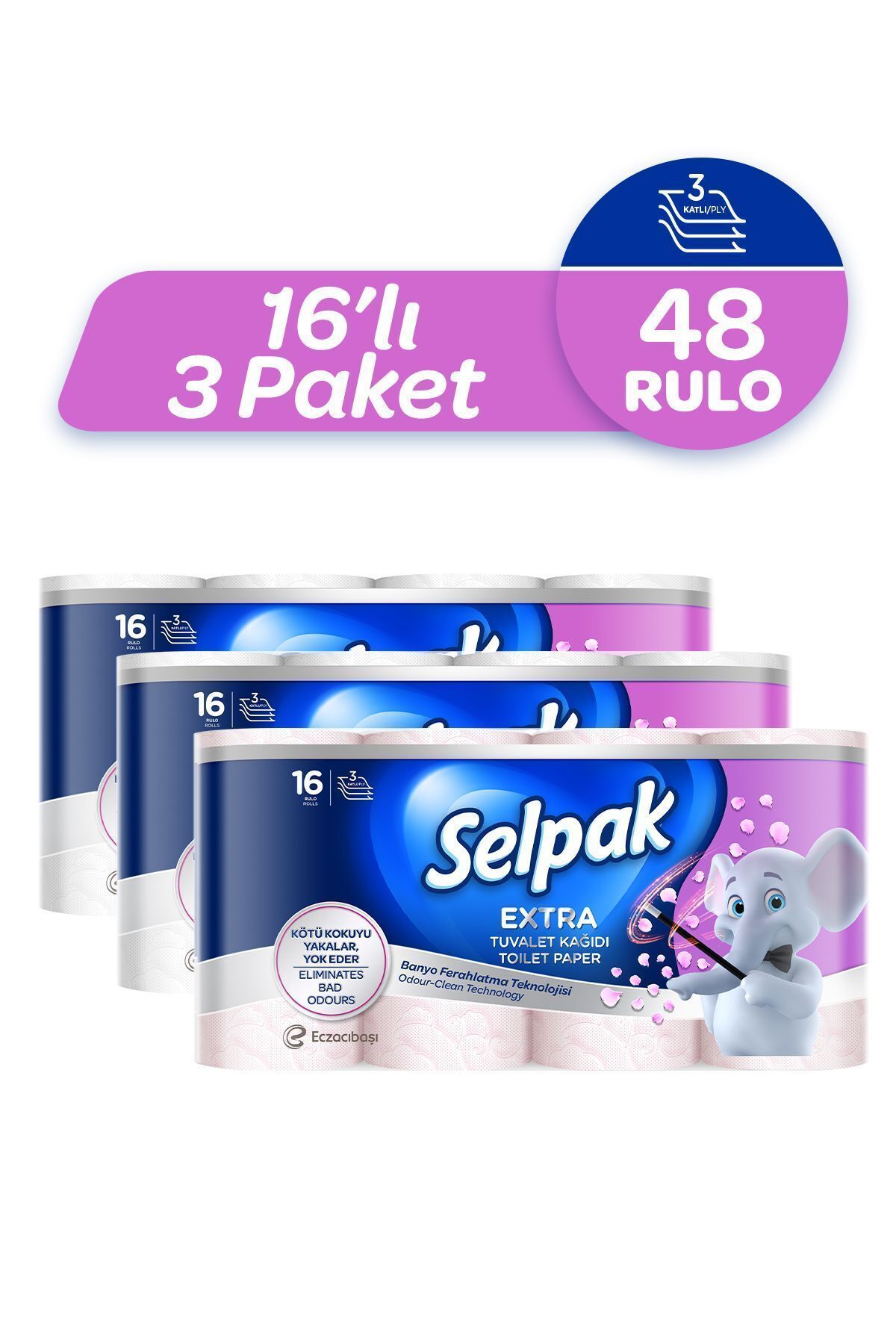 Selpak ® Extra Tuvalet Kağıdı Banyo Ferahlatma 48'li