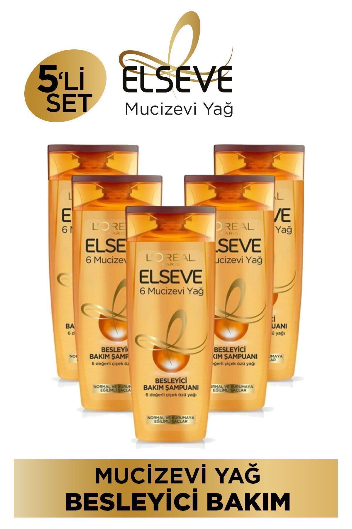 Elseve 5'li 6 Mucizevi Yağ Bakım Şampuanı 360 ml Seti