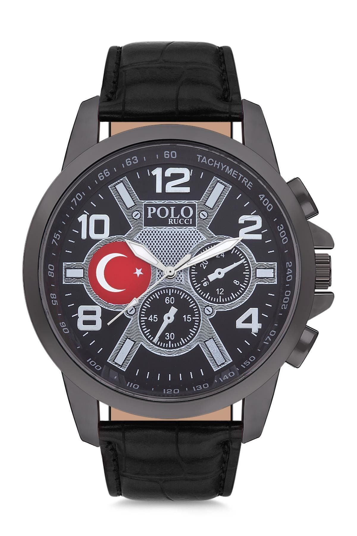 POLO Rucci 2180 Bayrak Desenli Kayışlı Erkek Kol Saati