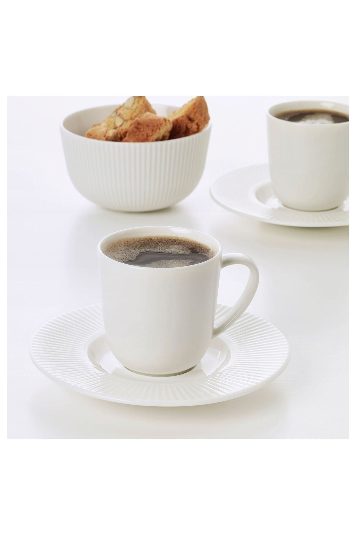 IKEA Ofantlıgt Espresso Fincanı,beyaz, 7 Cl, 6 Kişilik